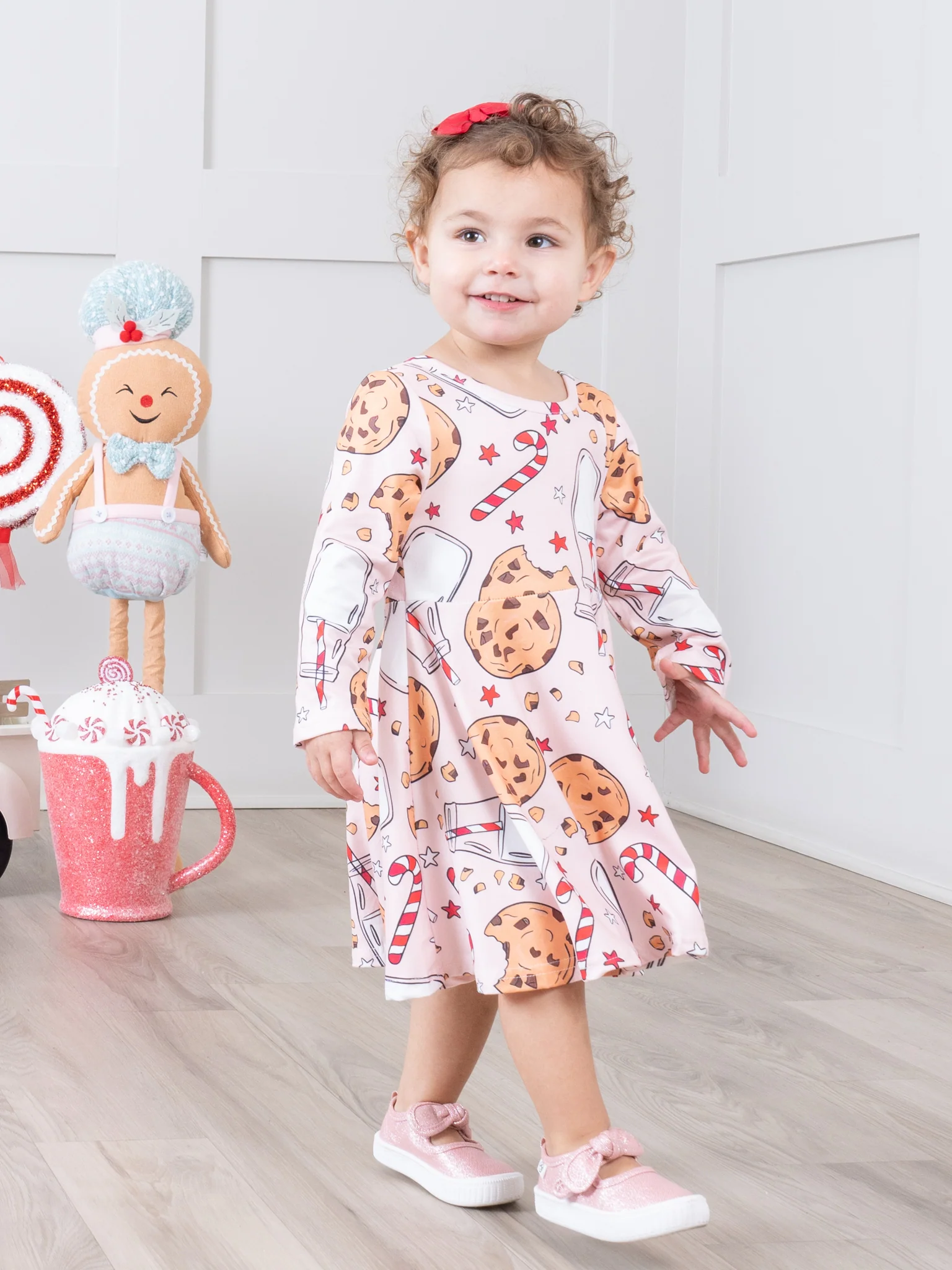 Pink Santa Treats Swing Dress