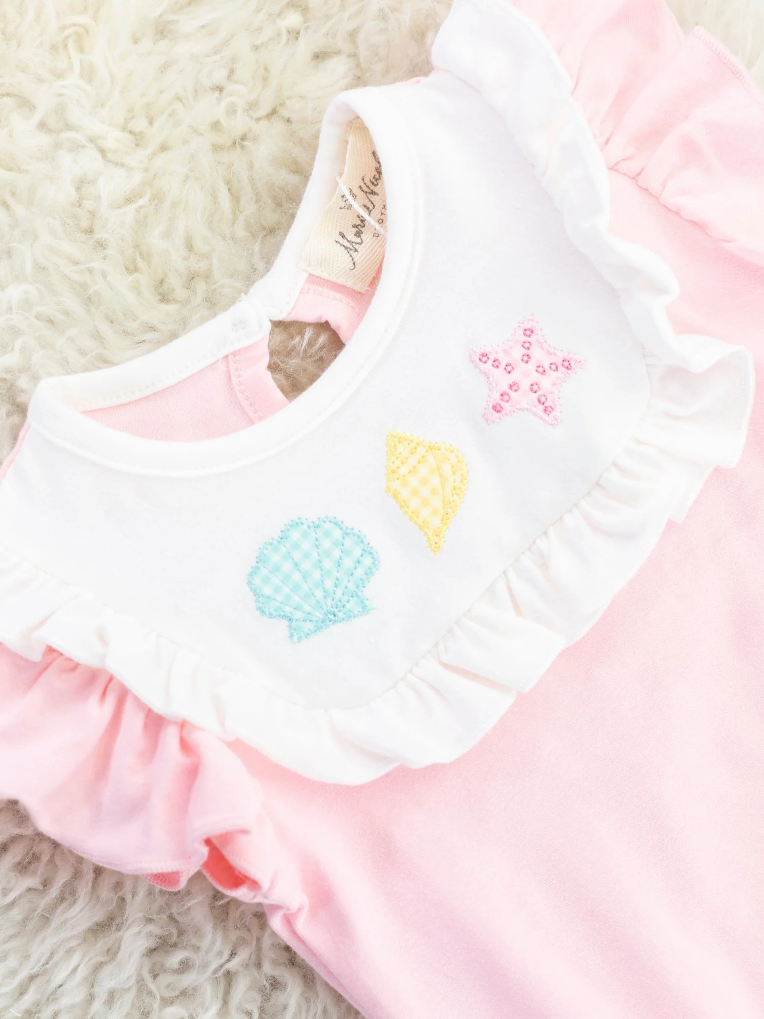 Pink Seashell Bib Collar Romper - Image 2