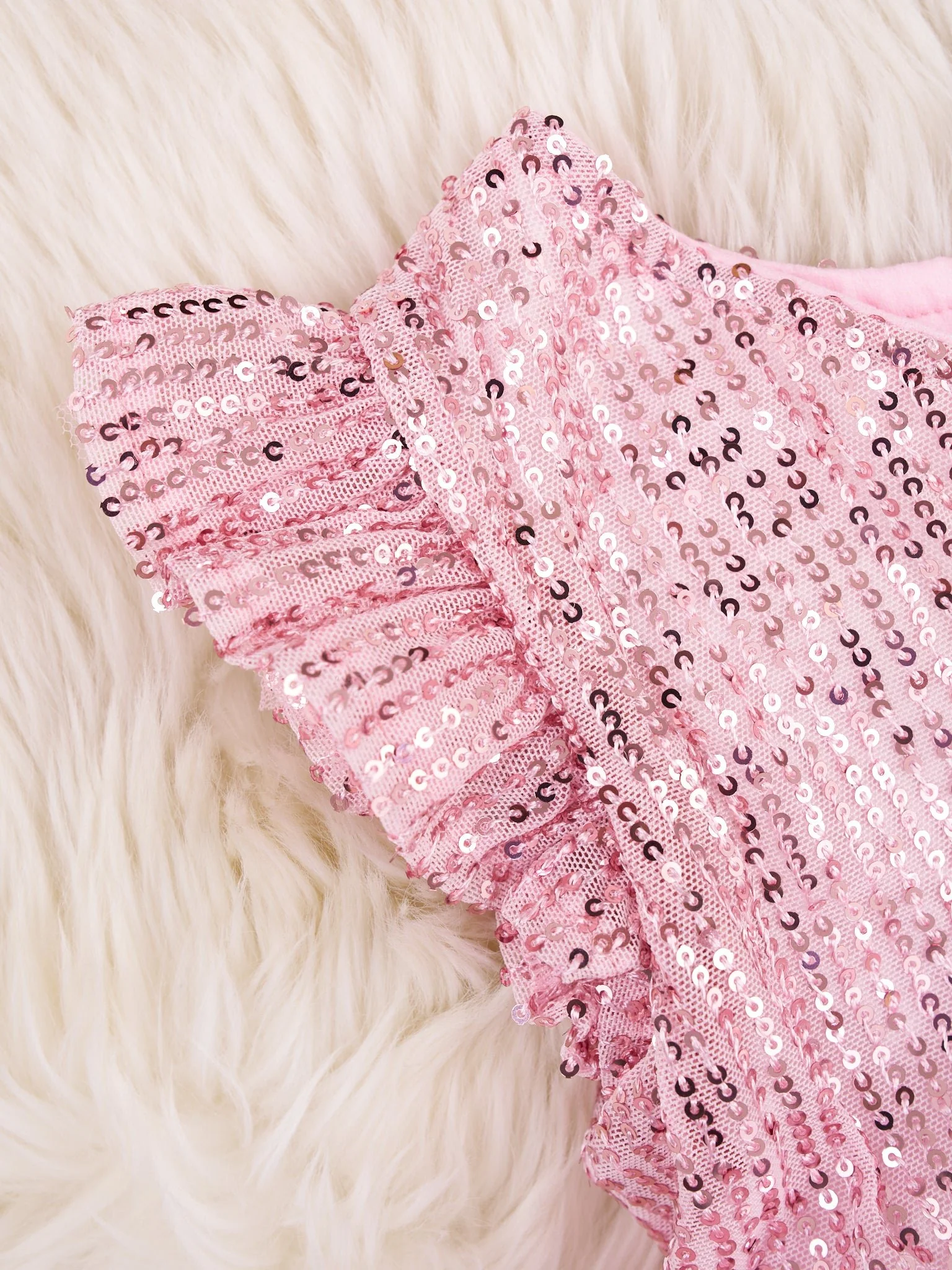 Pink Sequin Tiered Tulle Dress - Image 3
