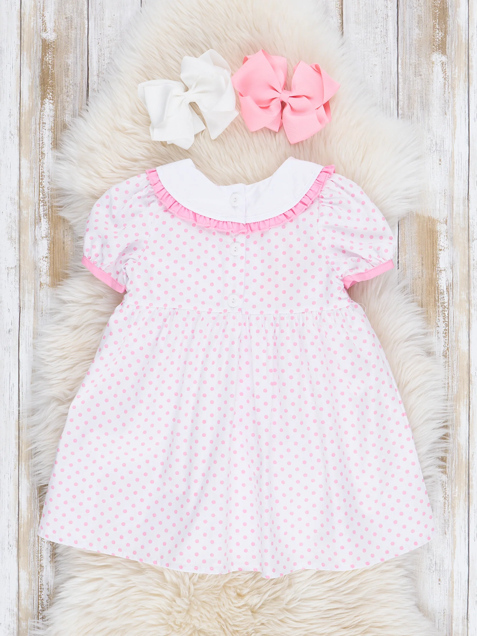 Pink Smocked Blooms Ruffle Dress - Image 2