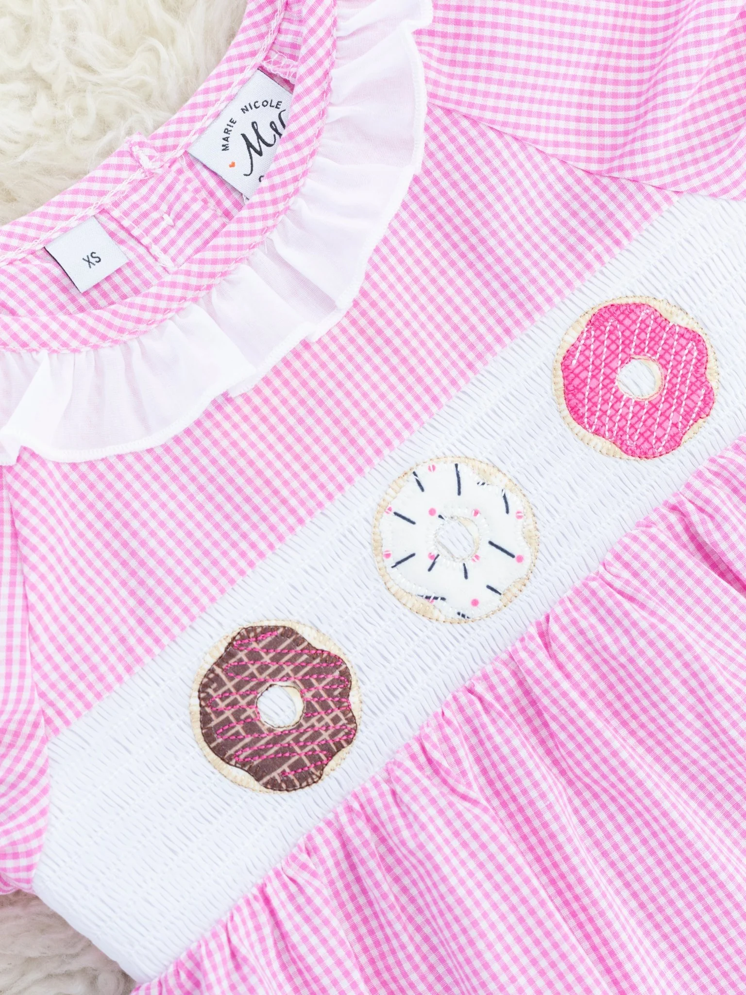 Pink Smocked Donut Ruffle Dress - Image 2