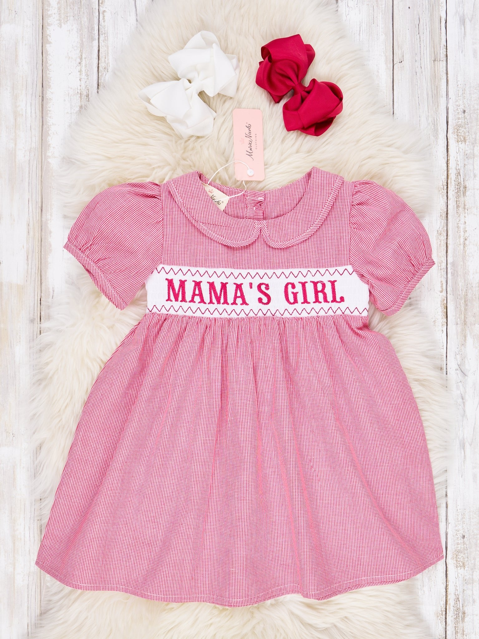 Pink Smocked "Mama's Girl" Vintage Dress