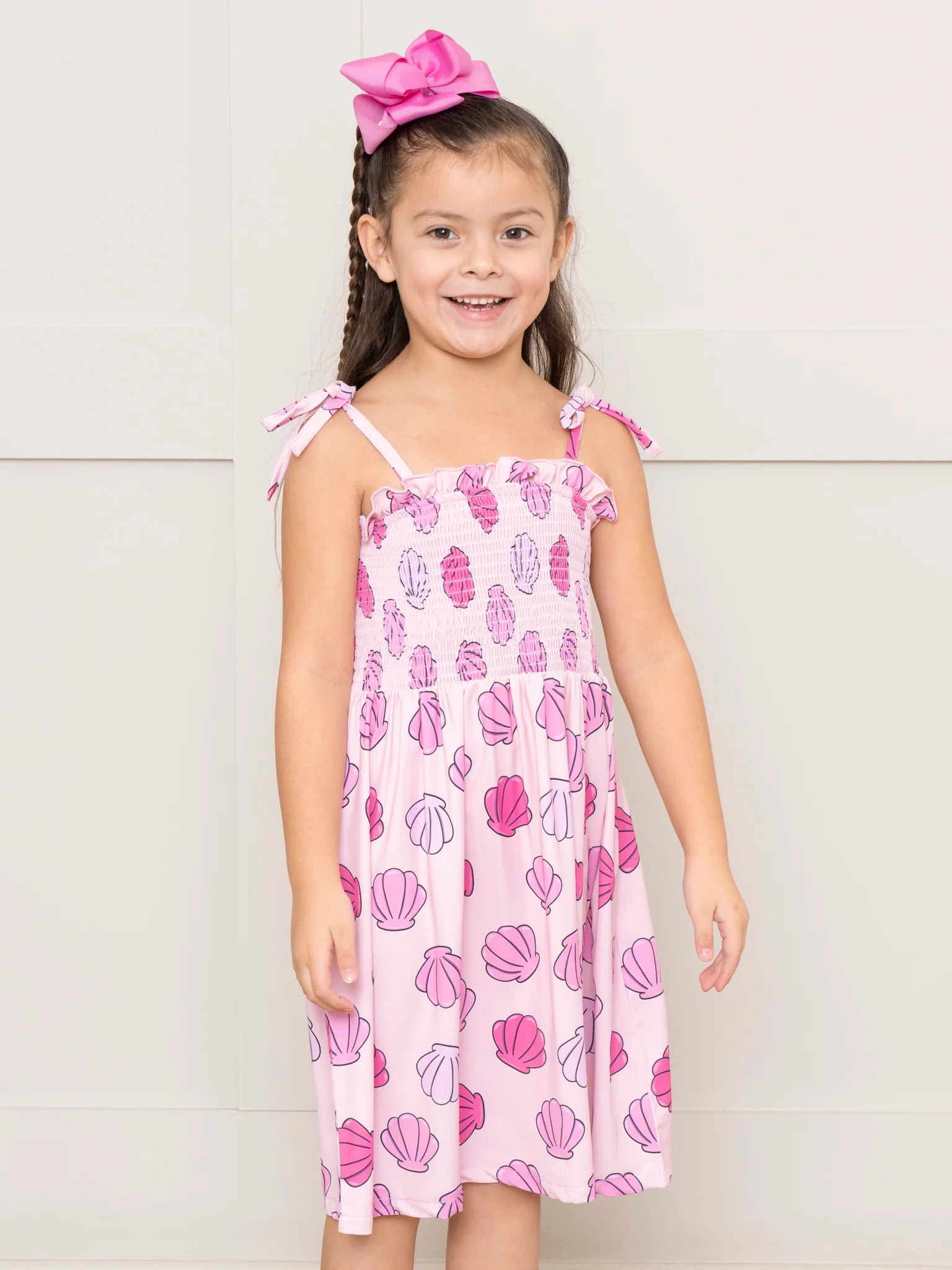 Pink Smocked Seashells Dress - Image 2