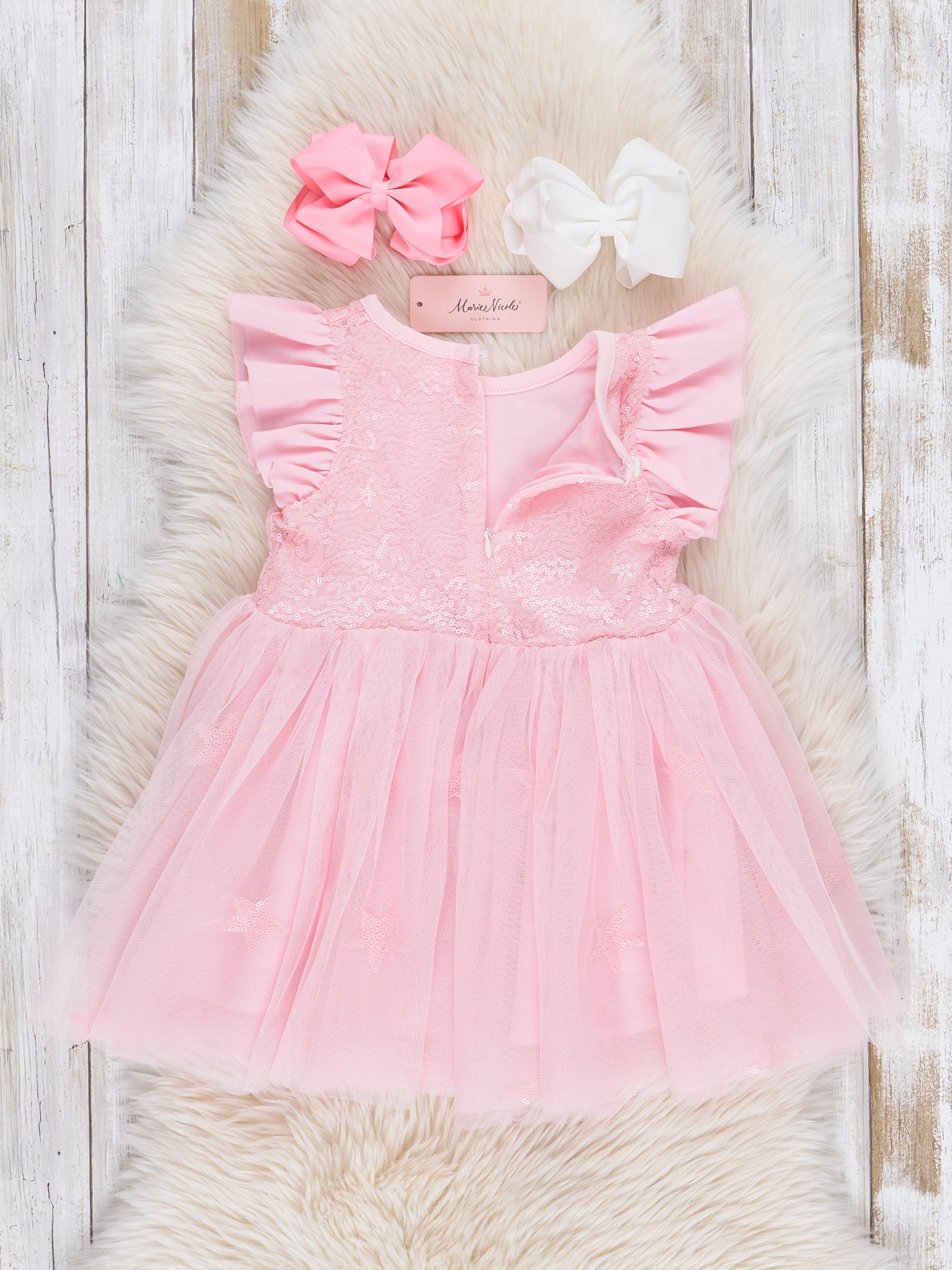 Pink Starry Flutter Tulle Dress - Image 3