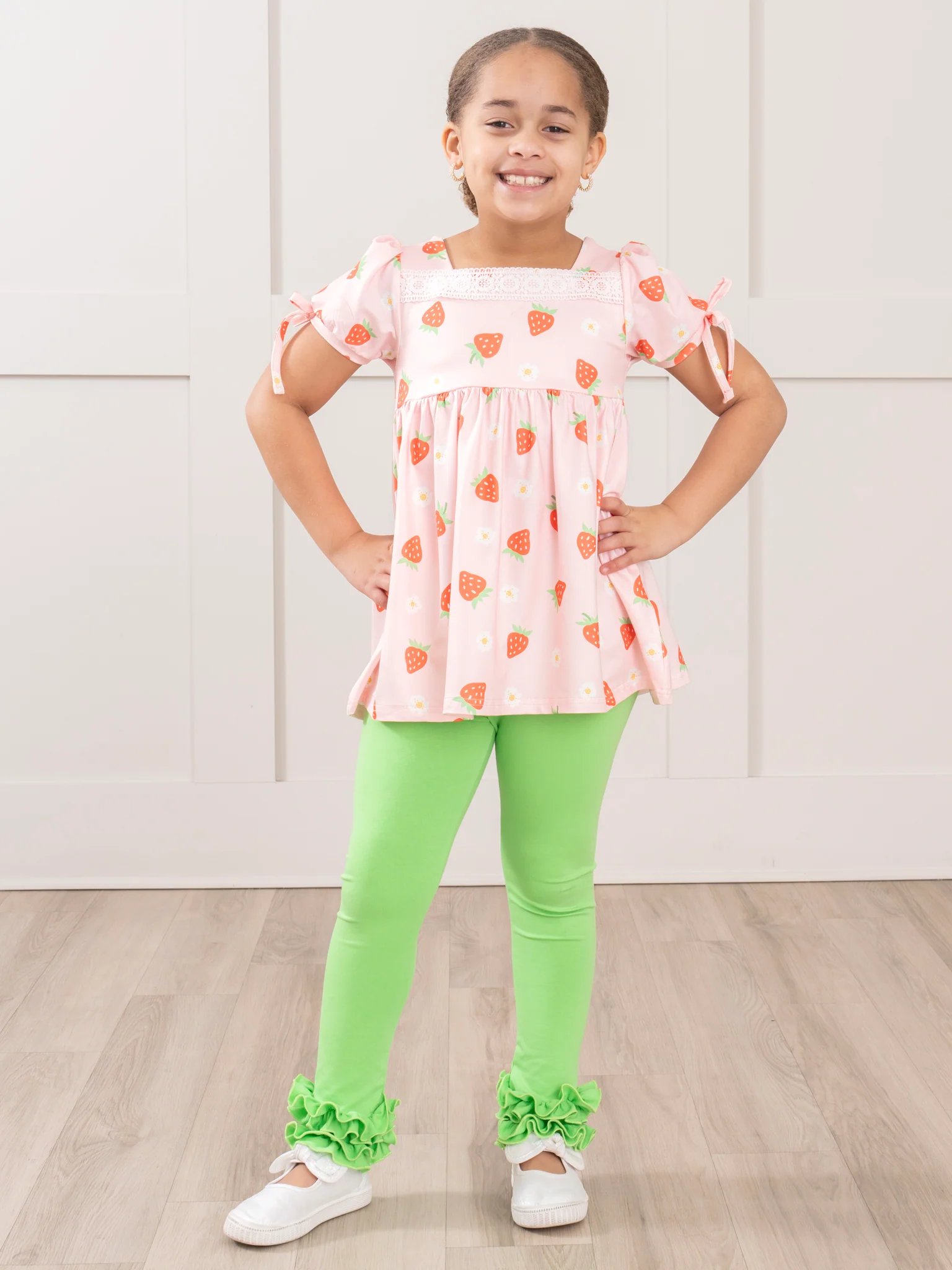 Pink Strawberry Patch Lace Outfit