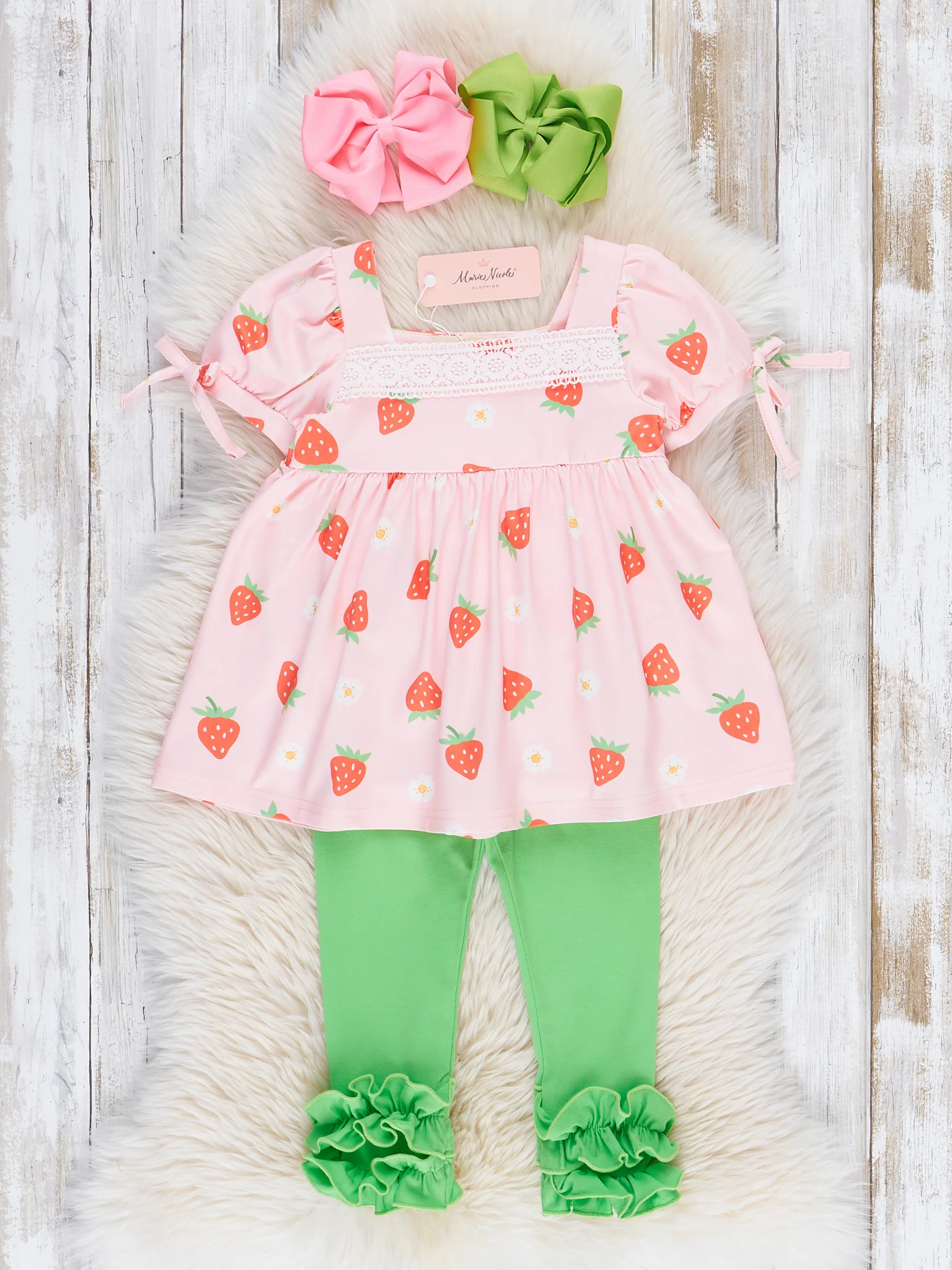Pink Strawberry Patch Lace Outfit - Image 2