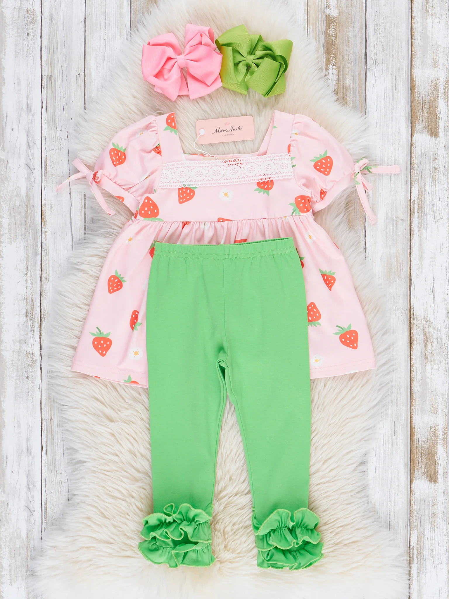 Pink Strawberry Patch Lace Outfit - Image 3