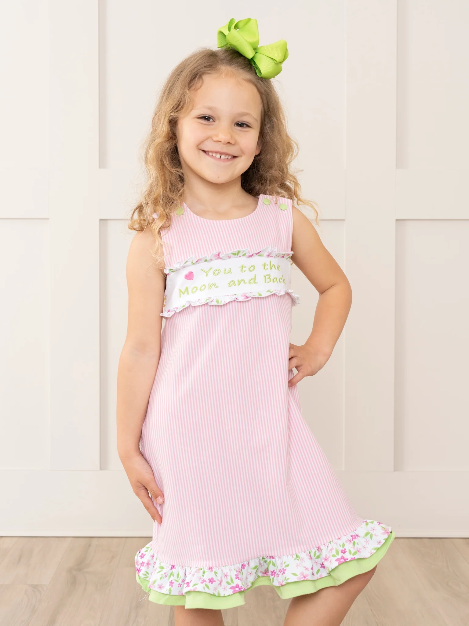 Pink Striped "Moon & Back" Dress
