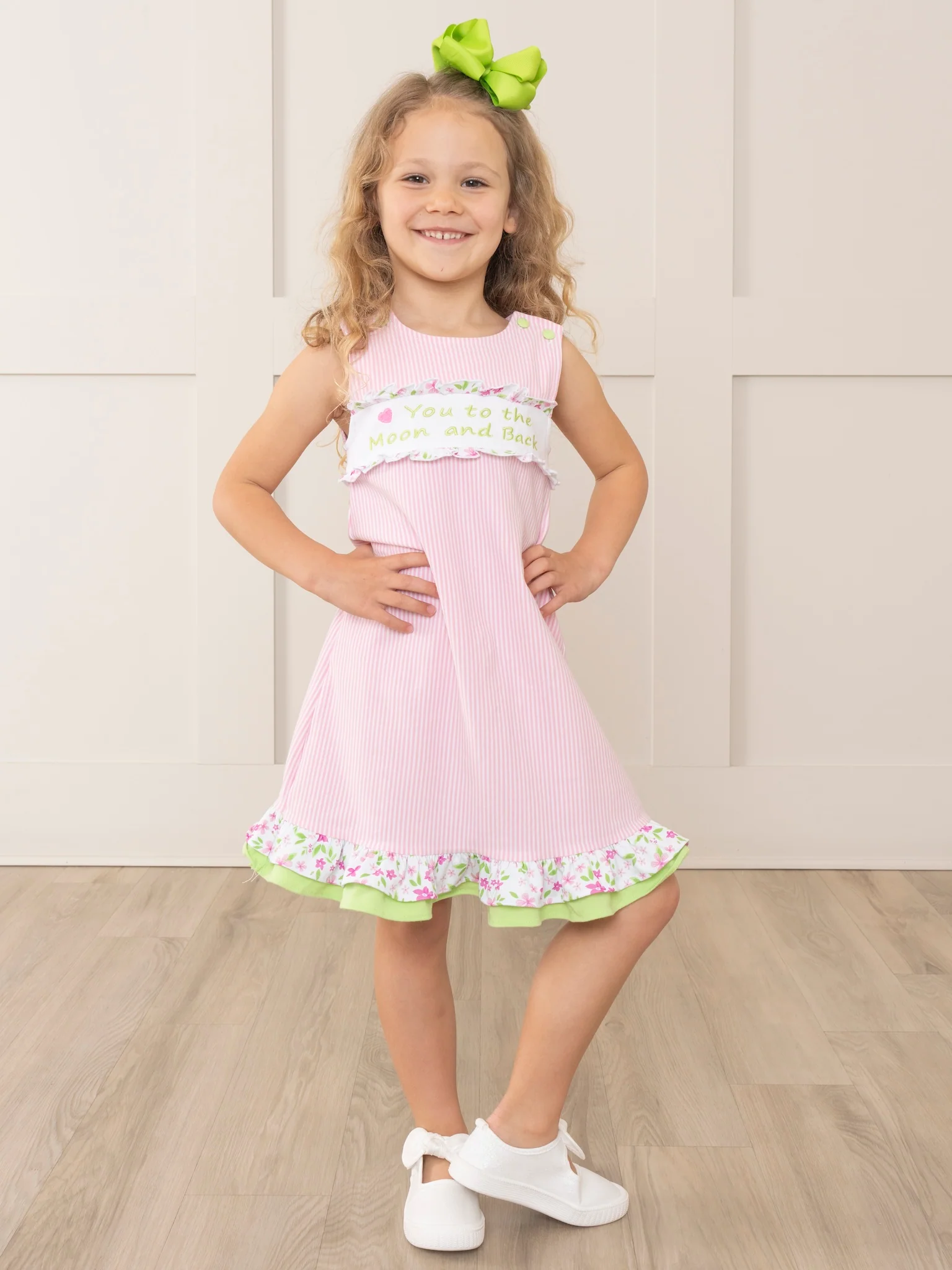Pink Striped "Moon & Back" Dress - Image 4
