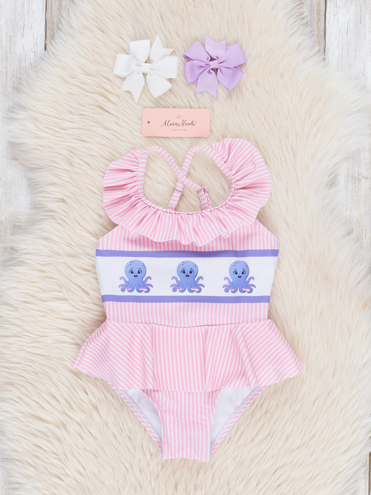 Pink Striped Octopus Swimsuit