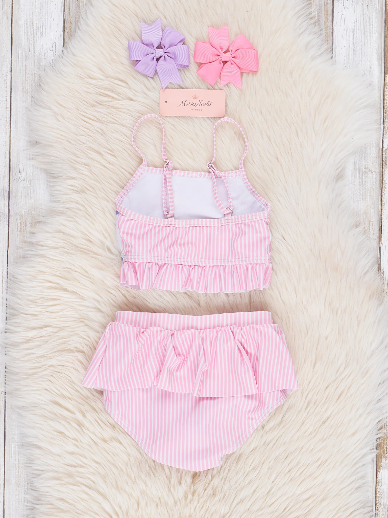 Pink Striped Octopus Two-Piece Swimsuit - Image 2