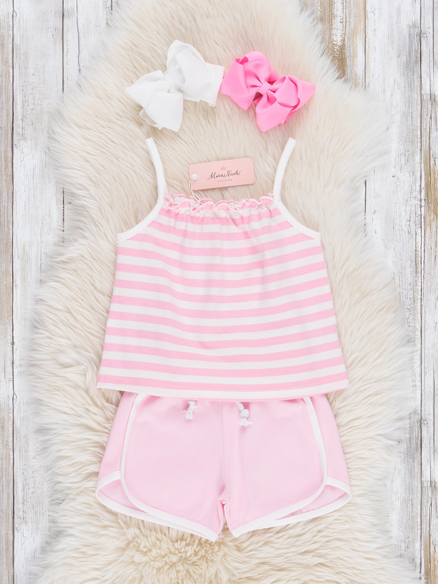 Pink Striped Pickleball Outfit
