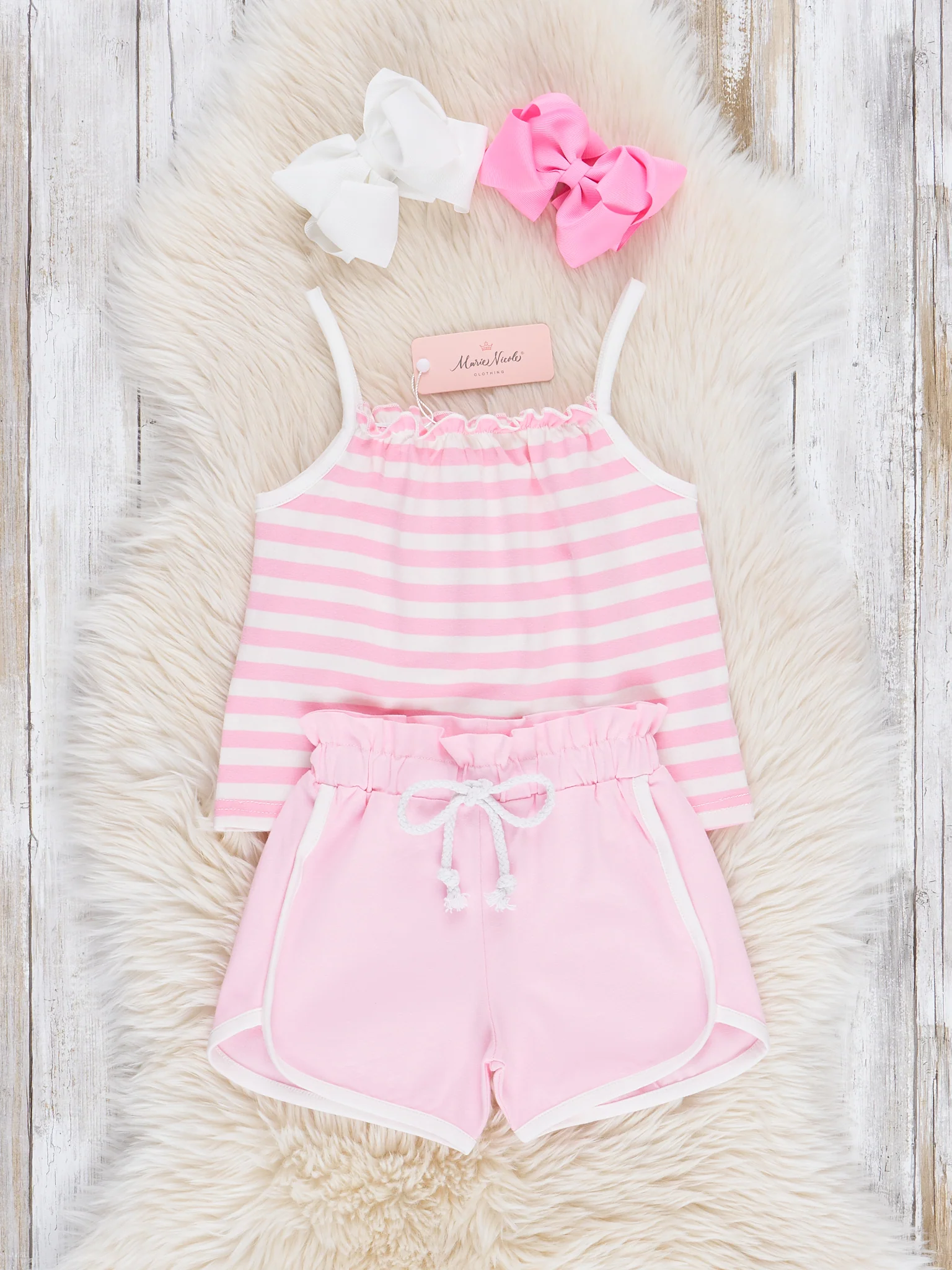 Pink Striped Pickleball Outfit - Image 2