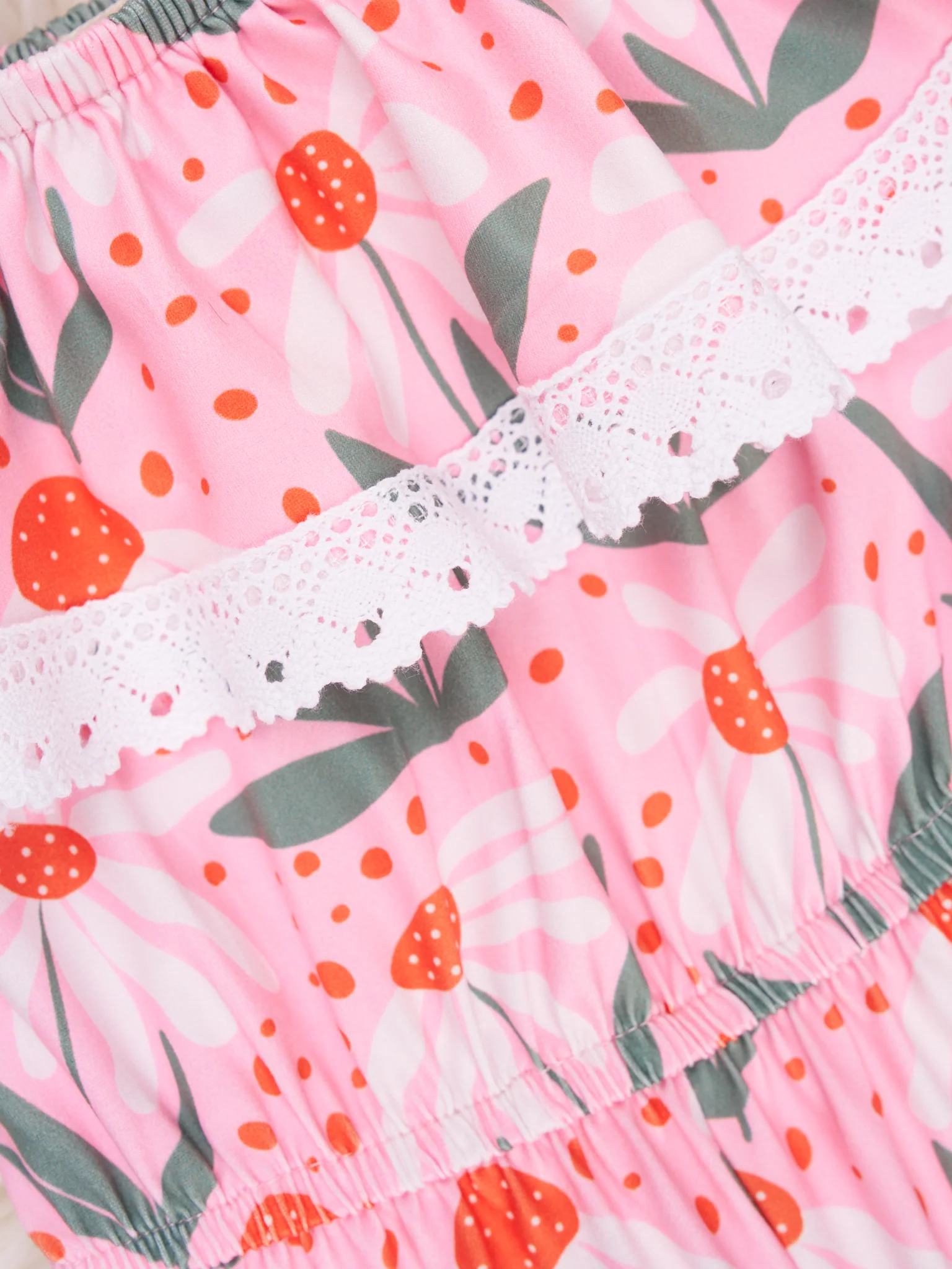 Pink Summer Daisy Ruffle Dress - Image 2