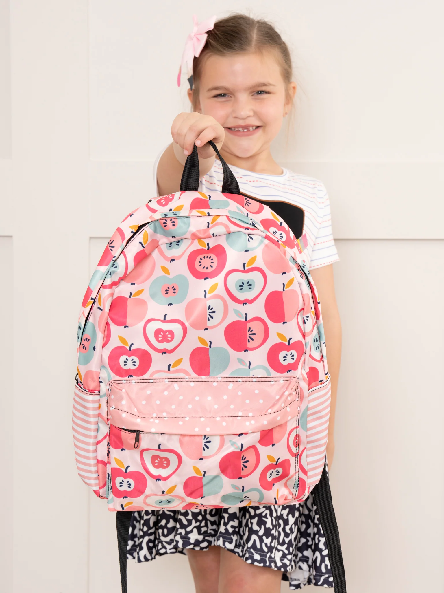 Pink & Teal Apples Backpack - Image 3