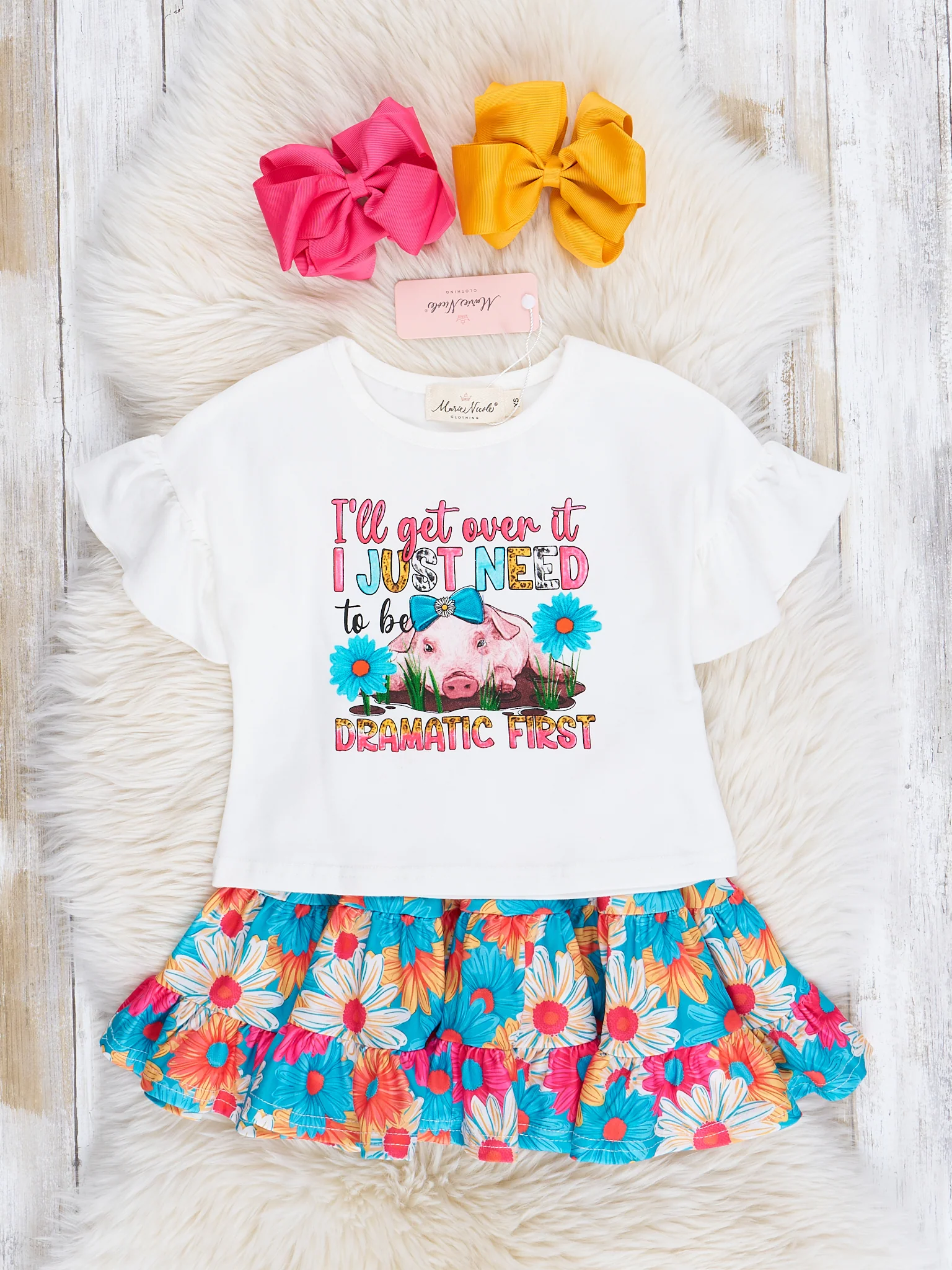 Pink & Teal Dramatic Piggy Outfit w/ Skirt