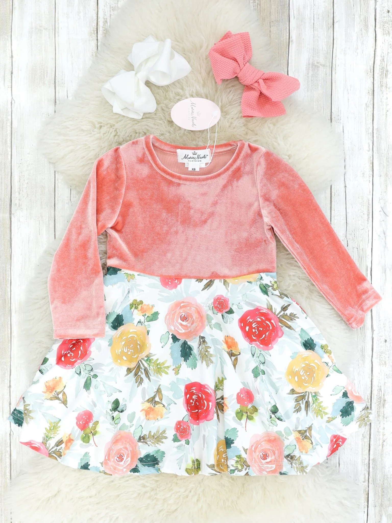 Pink Velvet Rose Swing Dress