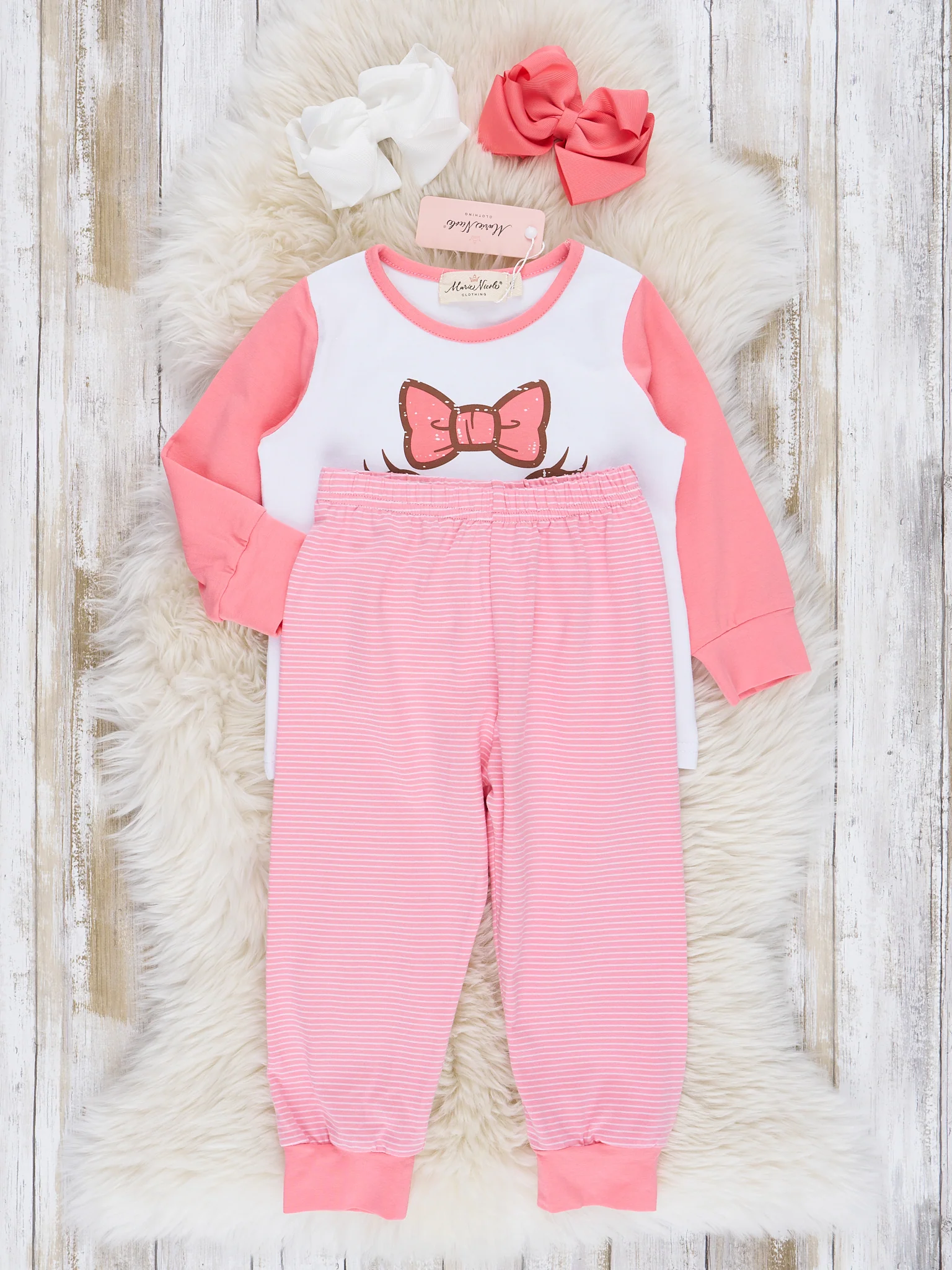 Pink & White Turkey Pajamas - Image 3