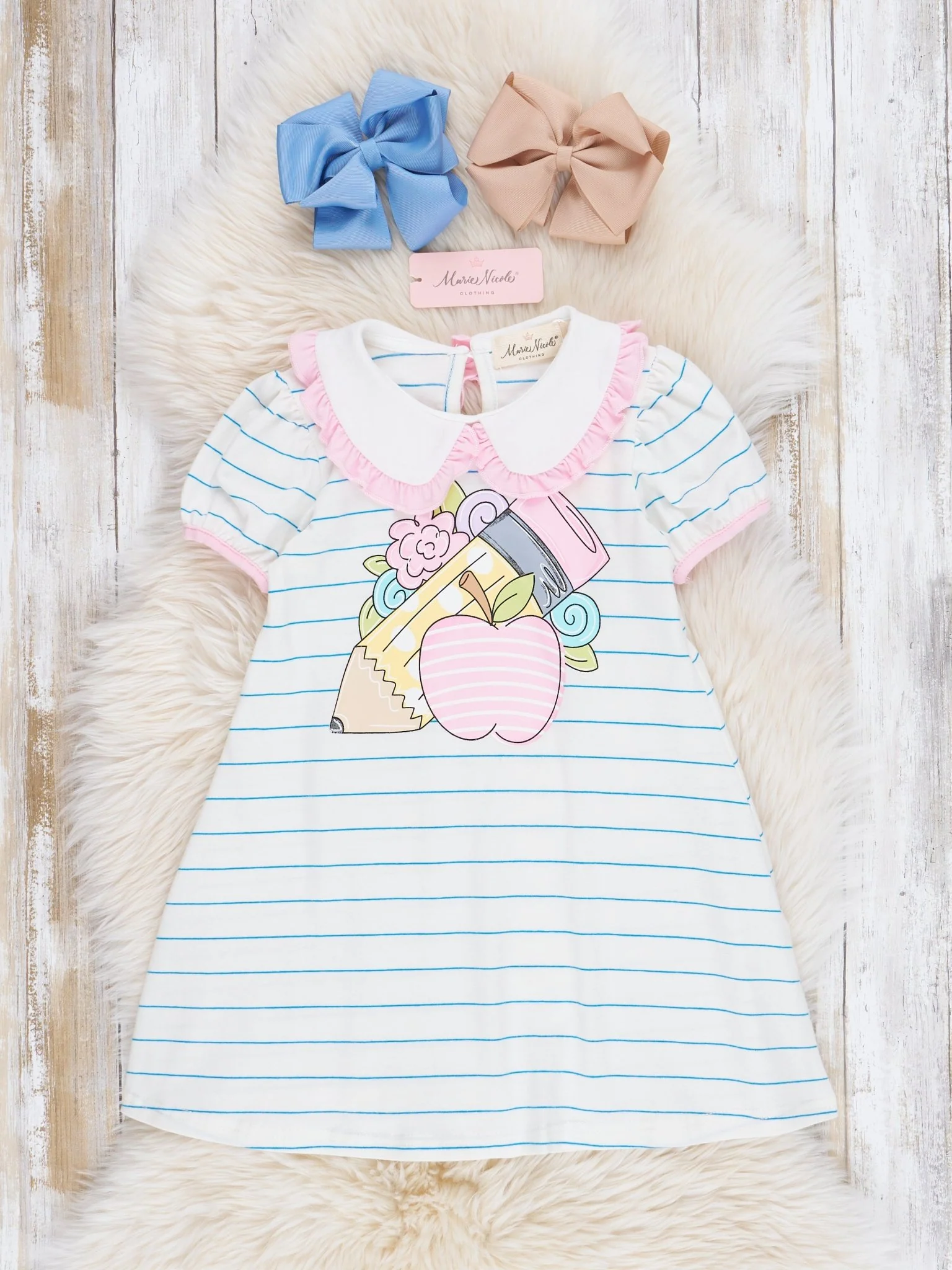 Pink & White Wide Ruled Paper Dress
