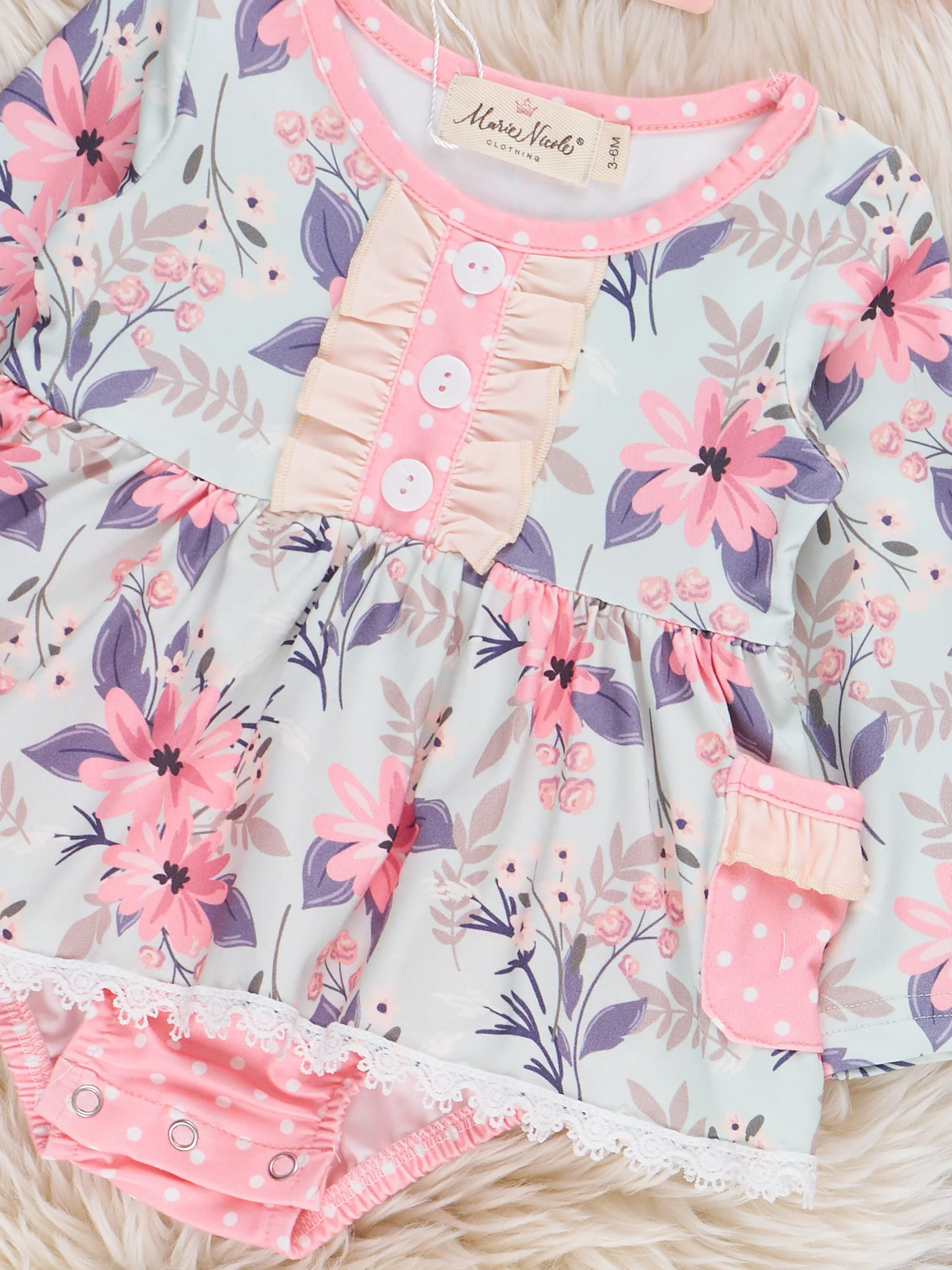 Pinky Blooms Bubble Romper - Image 2