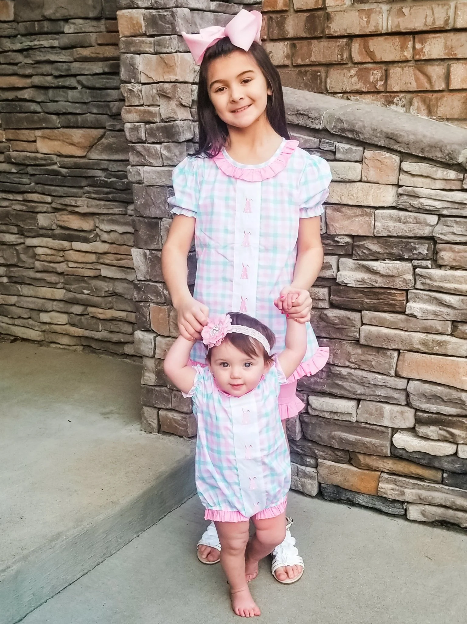 Pinky Check Bunny Ruffle Outfit - Image 6