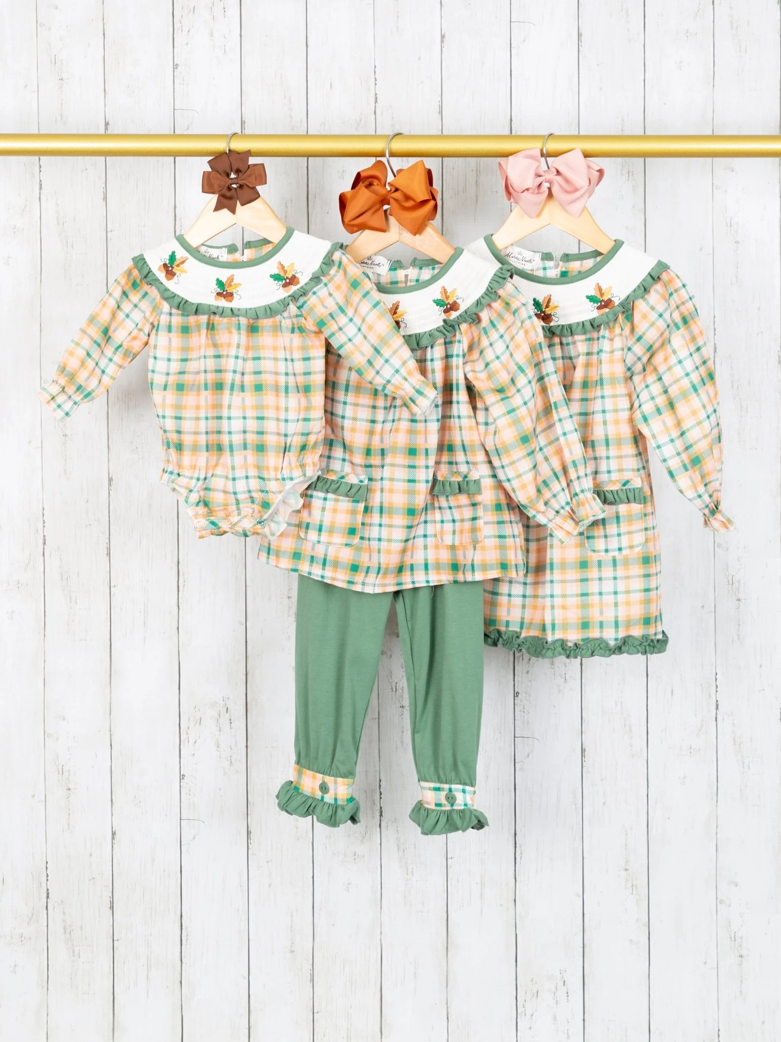 Plaid Acorn Smocked Dress - Image 2
