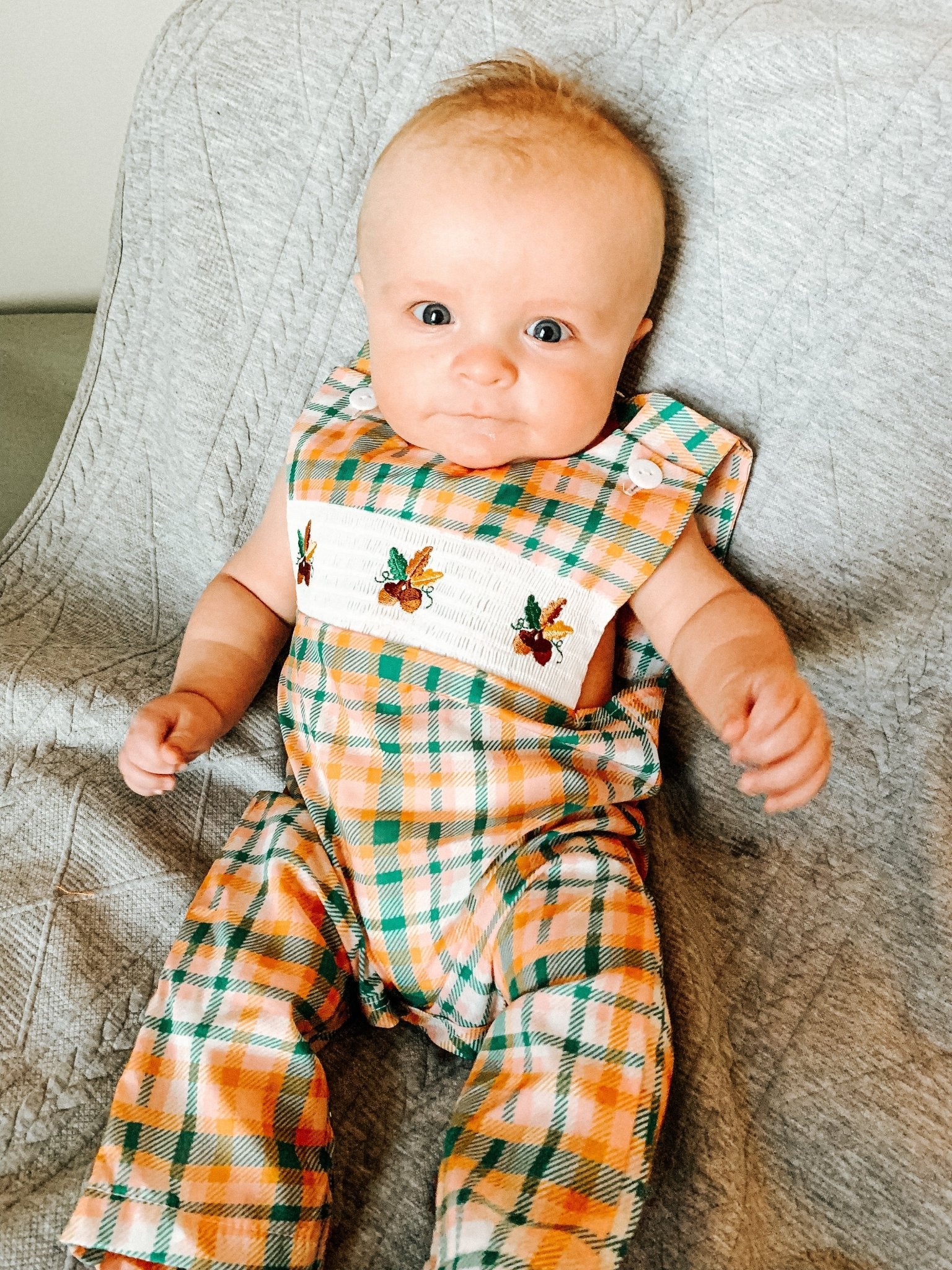 Plaid Acorn Smocked Johnny - Image 3
