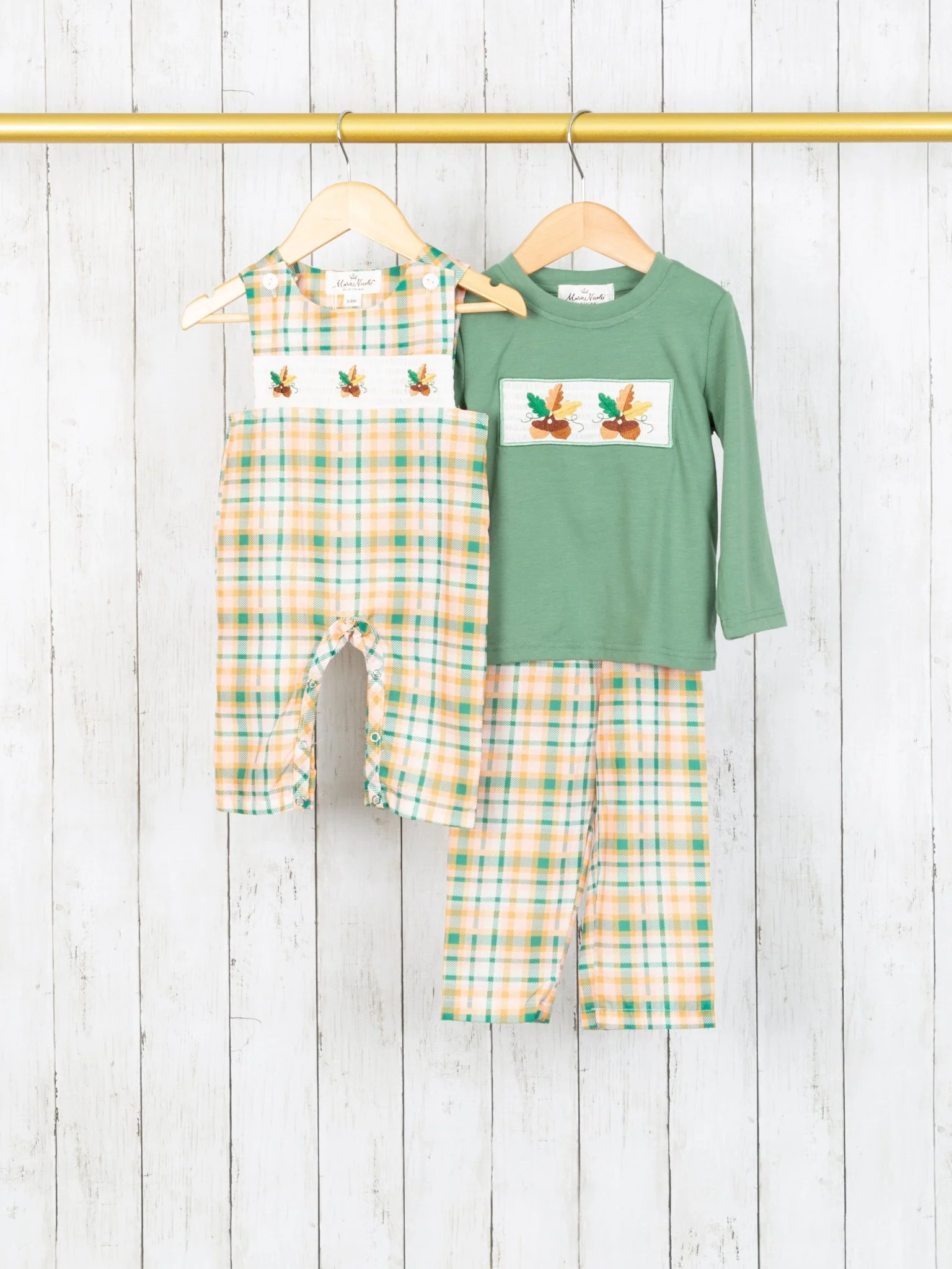 Plaid Acorn Smocked Outfit - Image 3