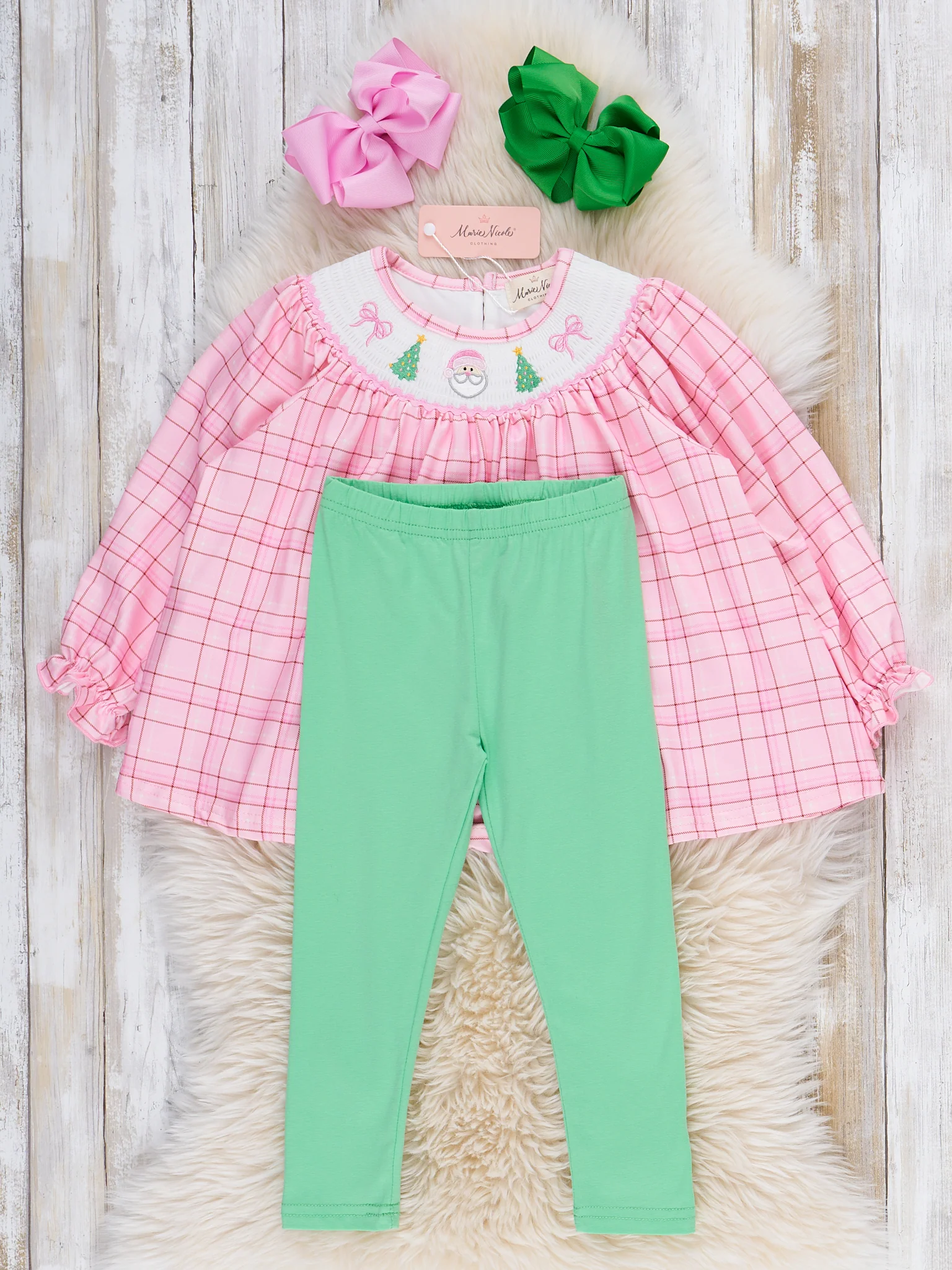 Plaid Christmas Delight Smocked Outfit - Image 3