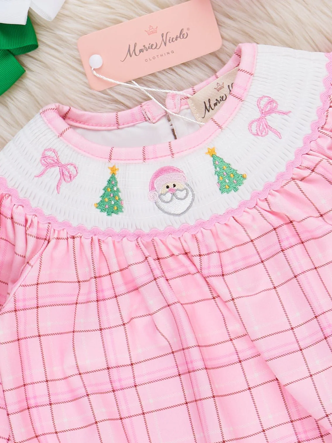 Plaid Christmas Delight Smocked Romper - Image 3