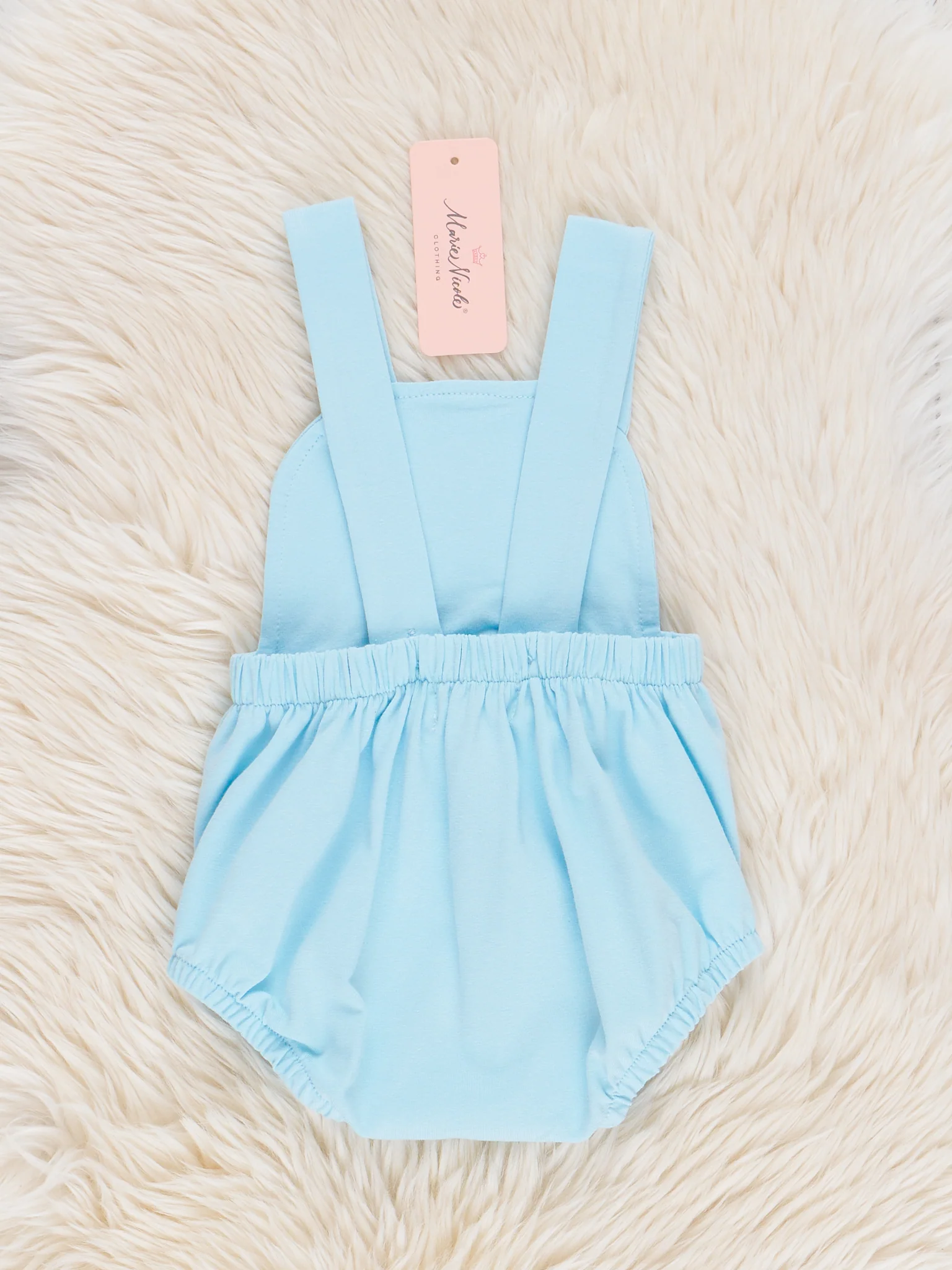 Plaid Embroidered Bunny Bubble Romper - Image 3