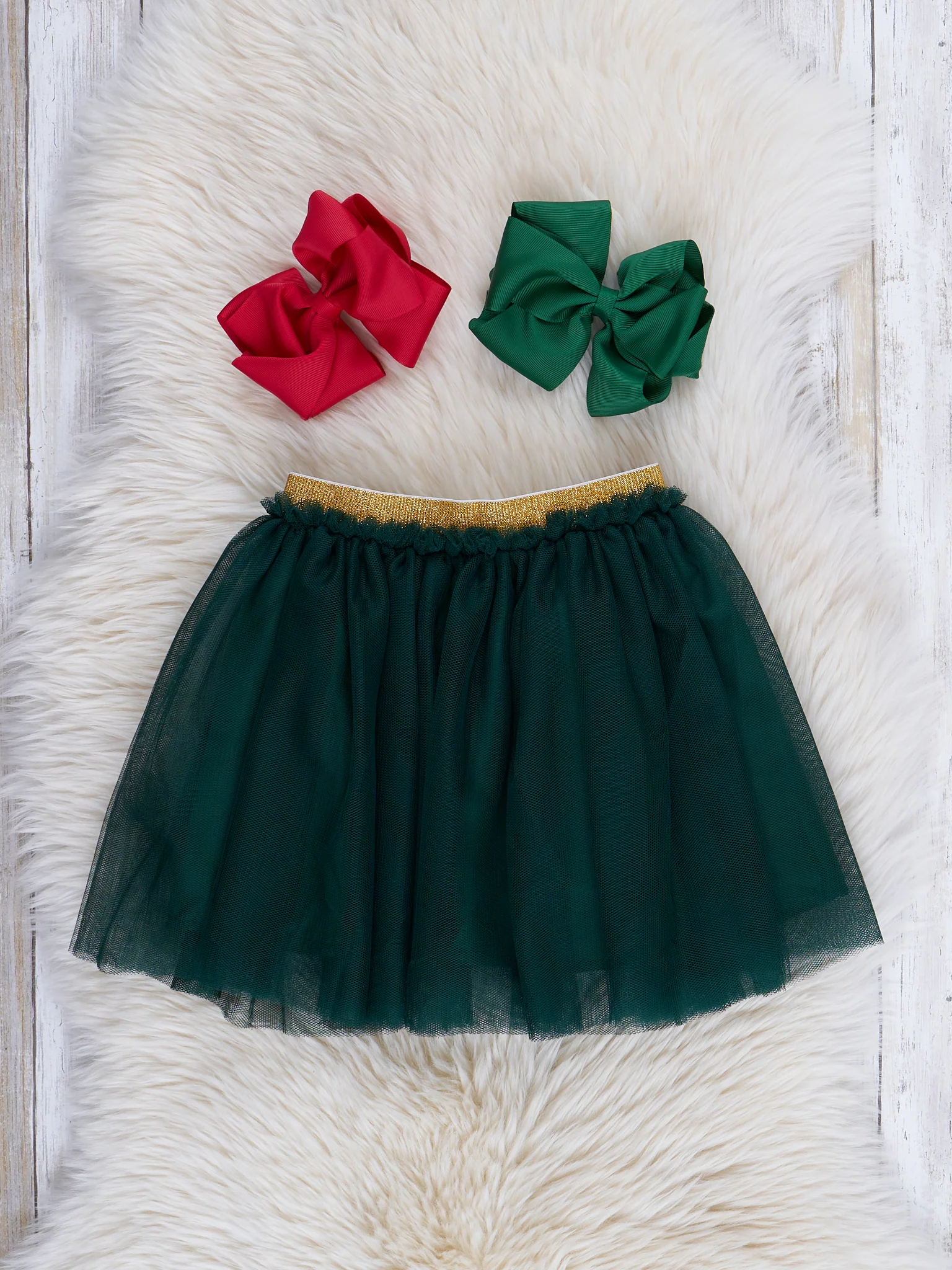 Plaid Embroidered Gingerbread Outfit w/ Tulle Skirt - Image 3