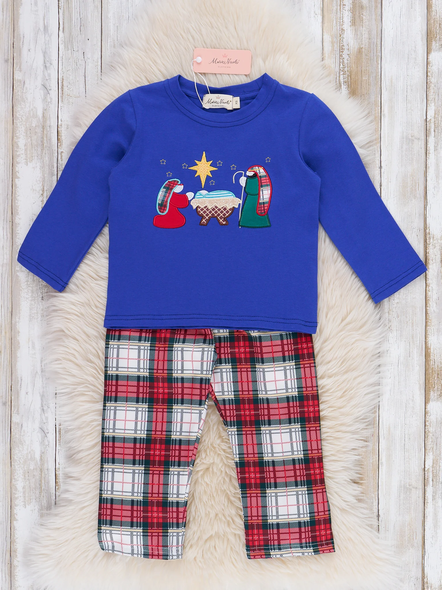 Plaid Embroidered Nativity Outfit - Image 2