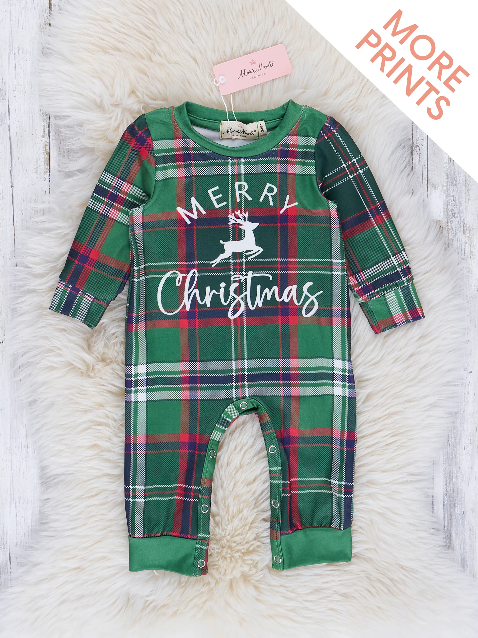 Plaid "Merry Christmas" Romper
