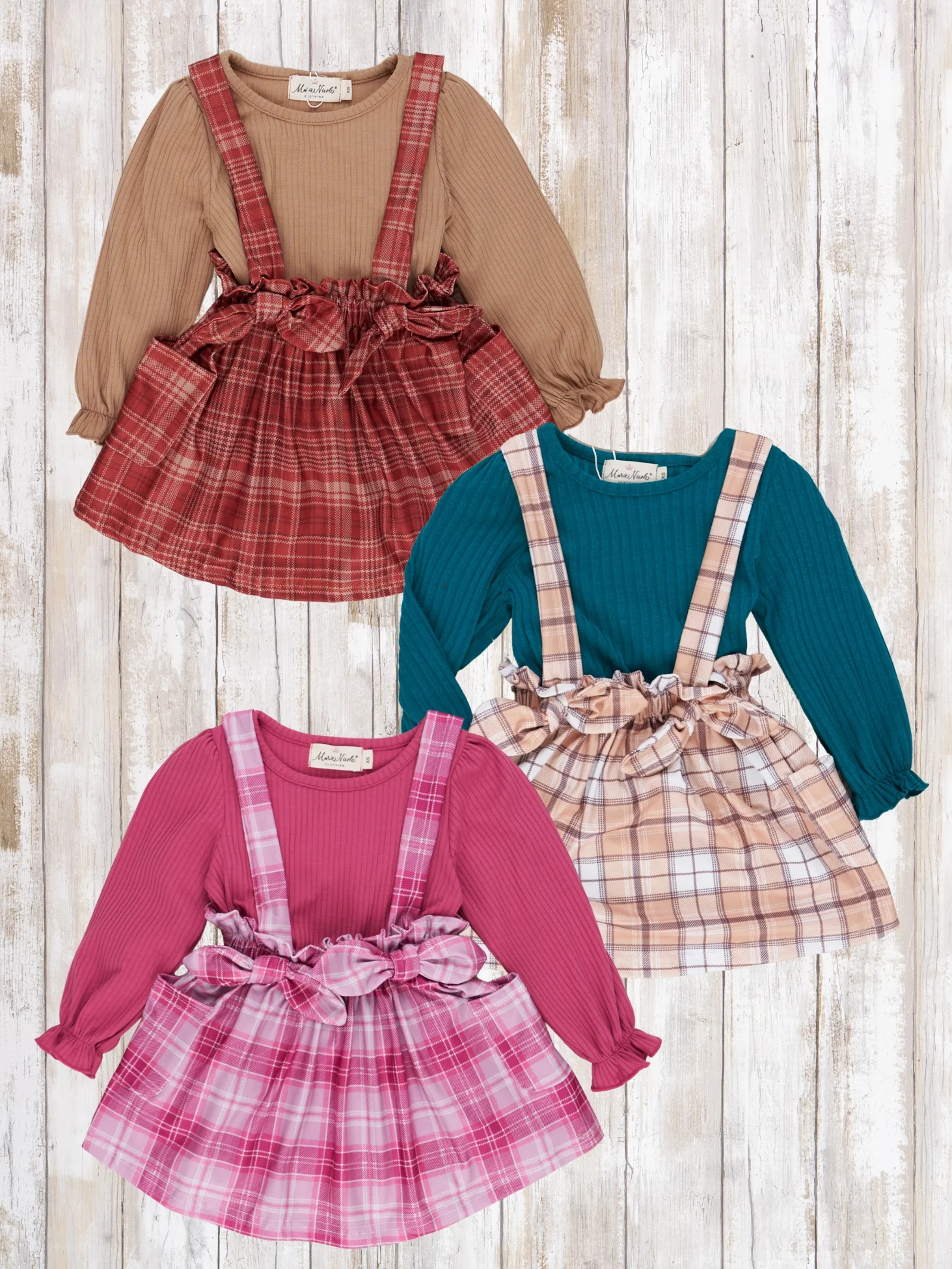 Plaid Overall Ruffle Skirt Set - Image 2