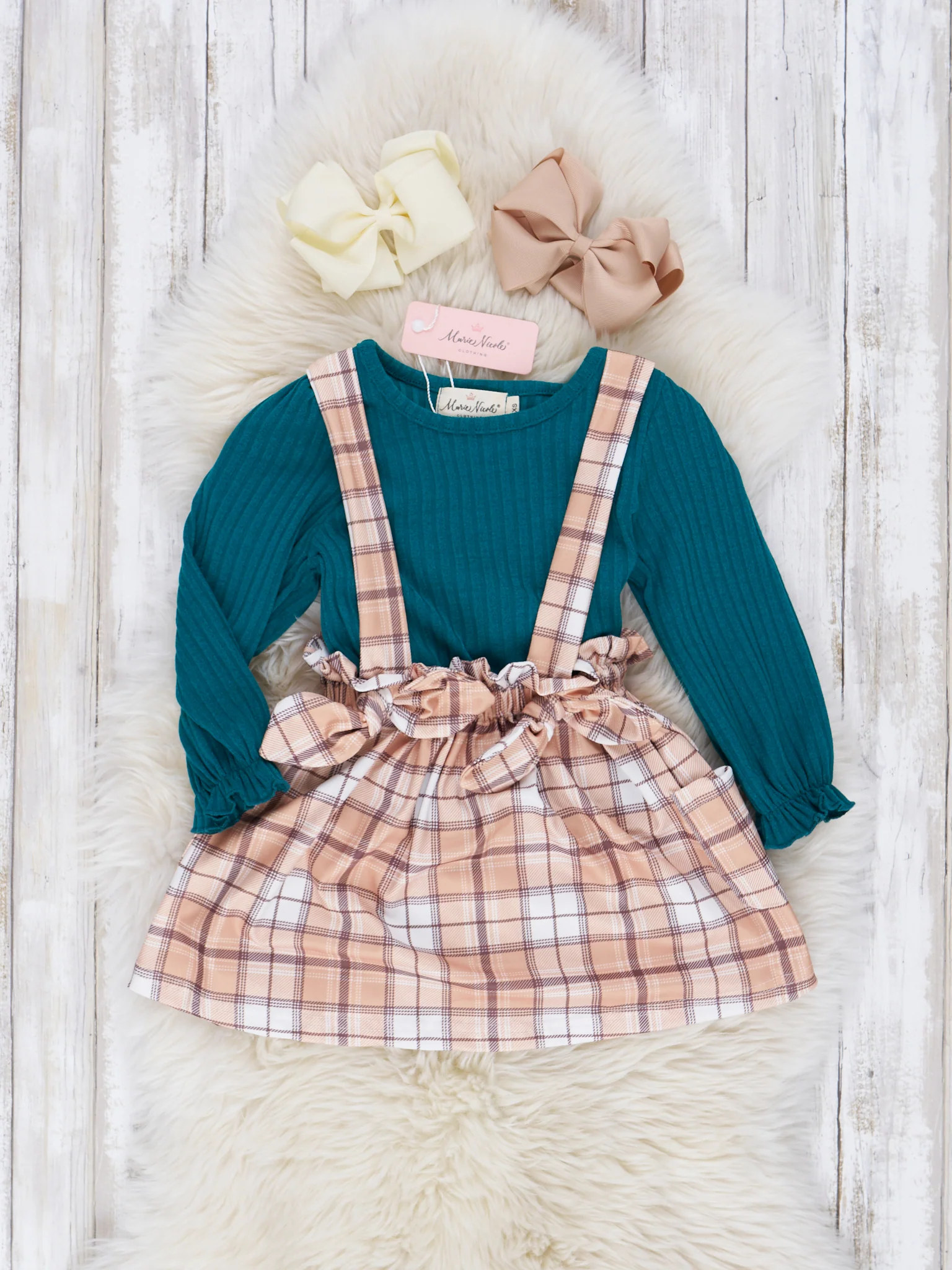 Plaid Overall Ruffle Skirt Set - Image 4