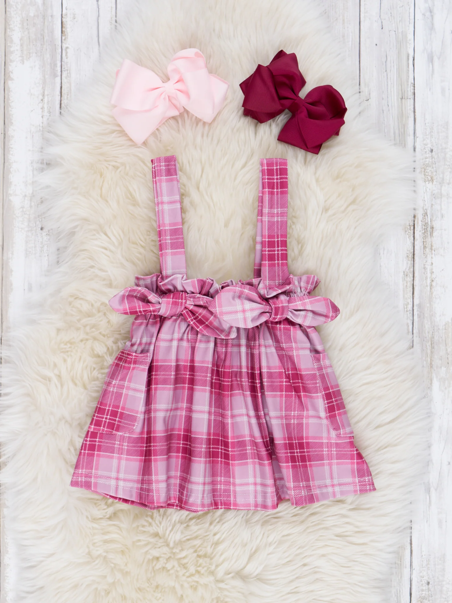 Plaid Overall Ruffle Skirt Set - Image 7