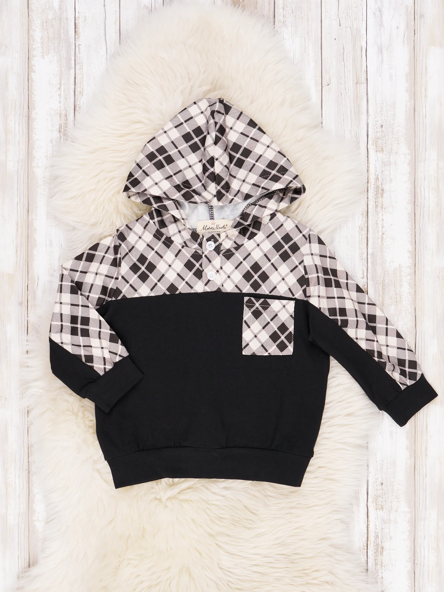 Plaid Pocket Hoodie - Image 3