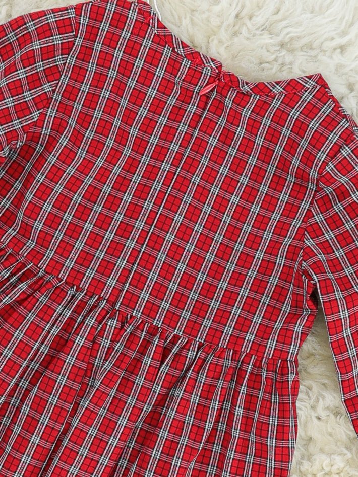 Plaid Santa Velvet Bow Dress - Image 2