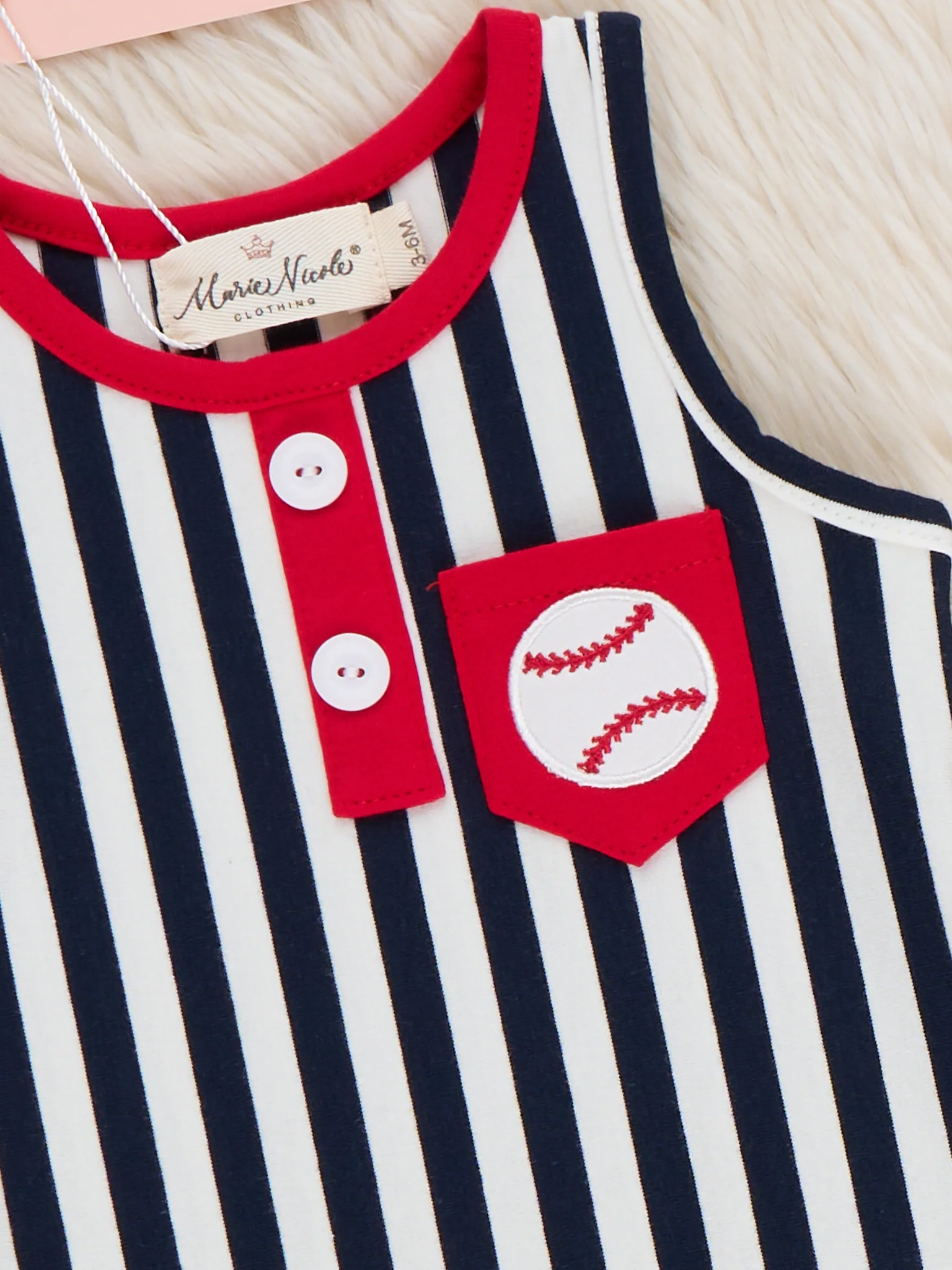 Play Ball Pocket Embroidered Cotton Johnny - Image 2