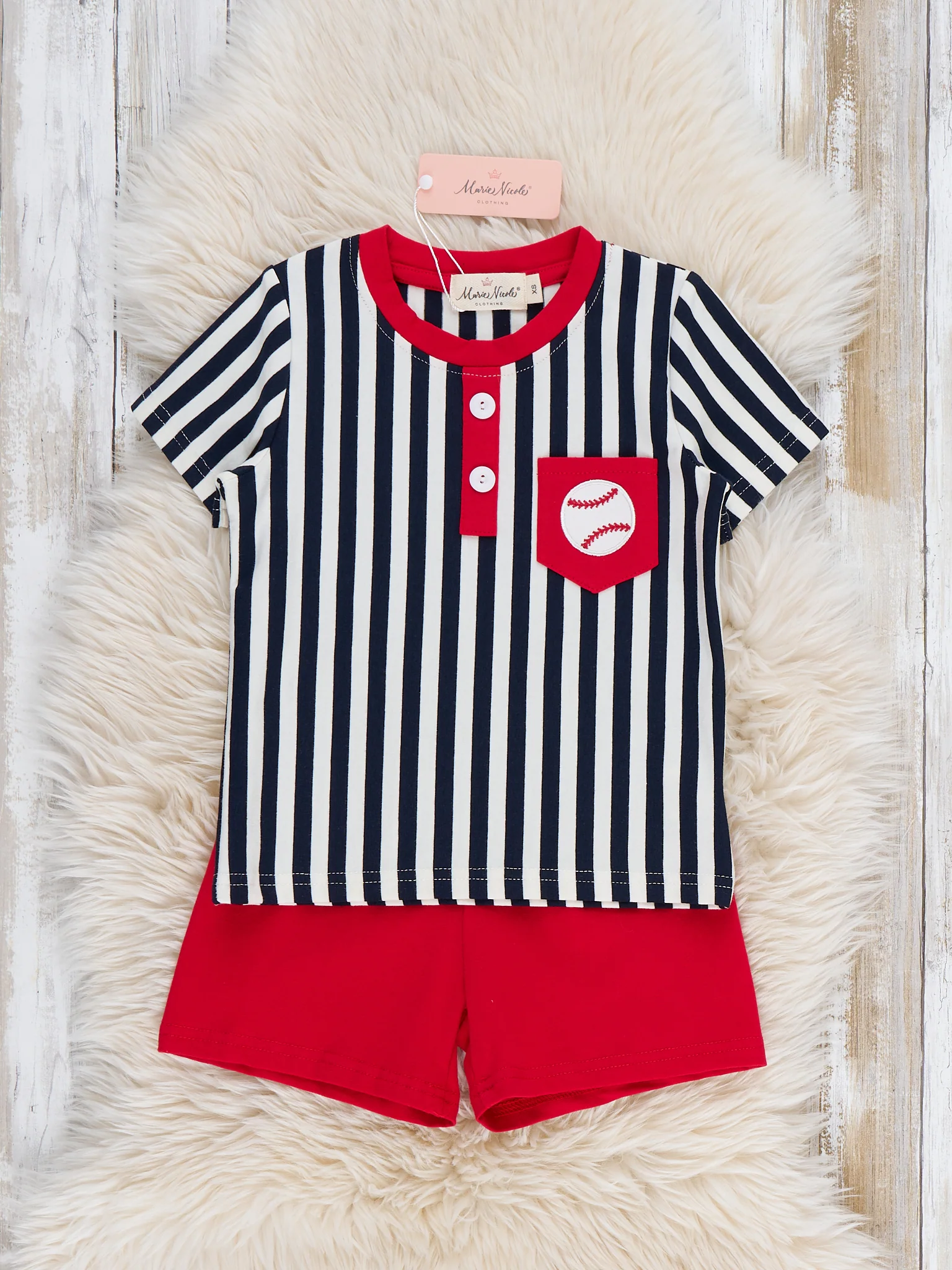 Play Ball Pocket Embroidered Cotton Outfit