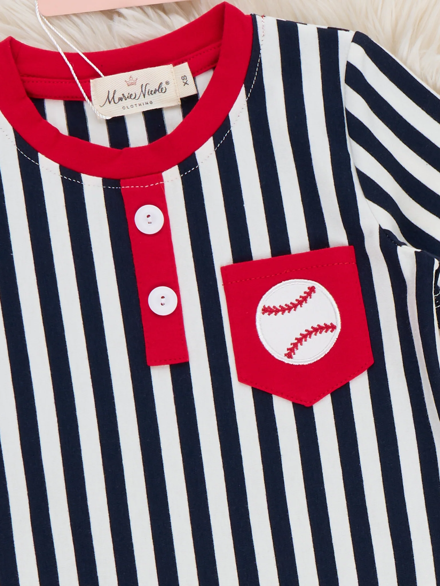 Play Ball Pocket Embroidered Cotton Outfit - Image 2