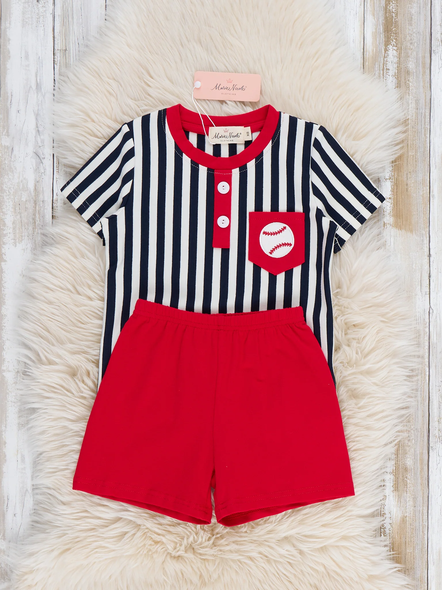 Play Ball Pocket Embroidered Cotton Outfit - Image 3