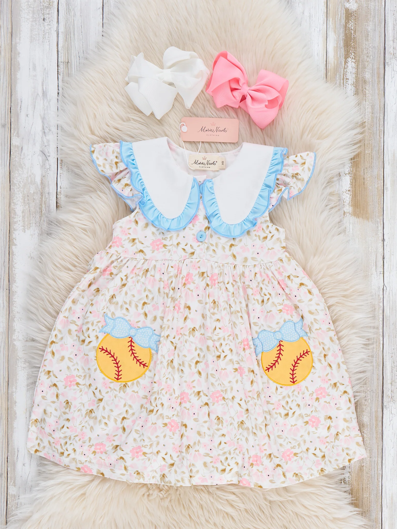 Playtime Softball Embroidered Ruffle Dress - Image 2