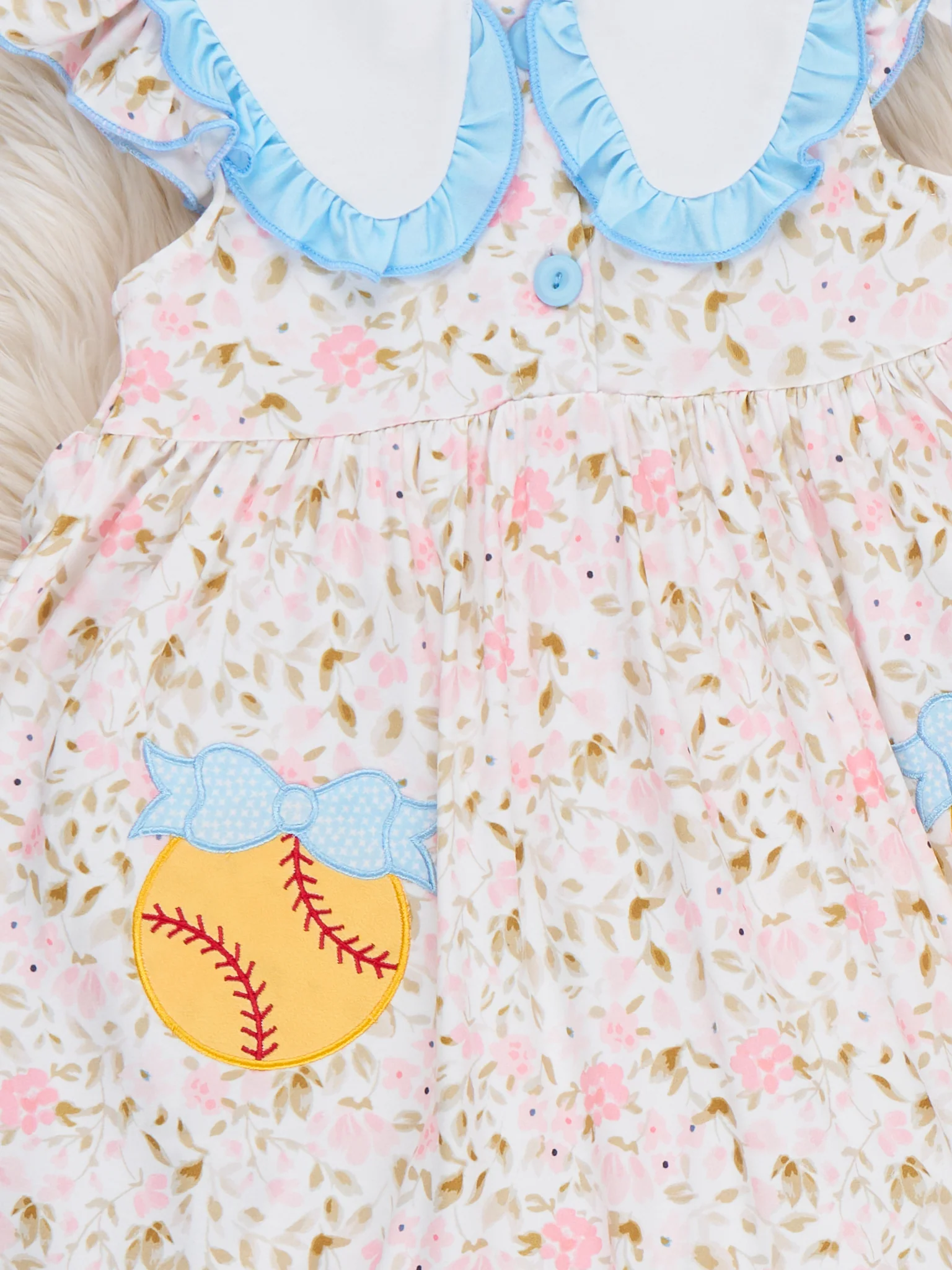 Playtime Softball Embroidered Ruffle Dress - Image 3