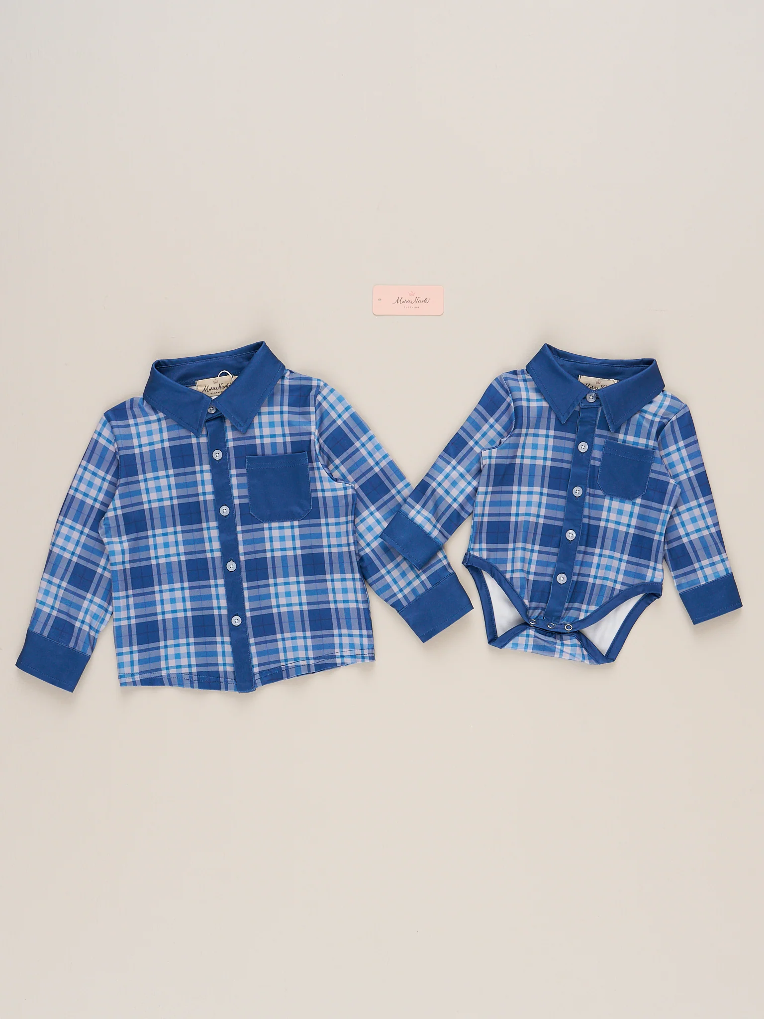 Pocket Button Up Plaid Bubble- Blue - Image 6