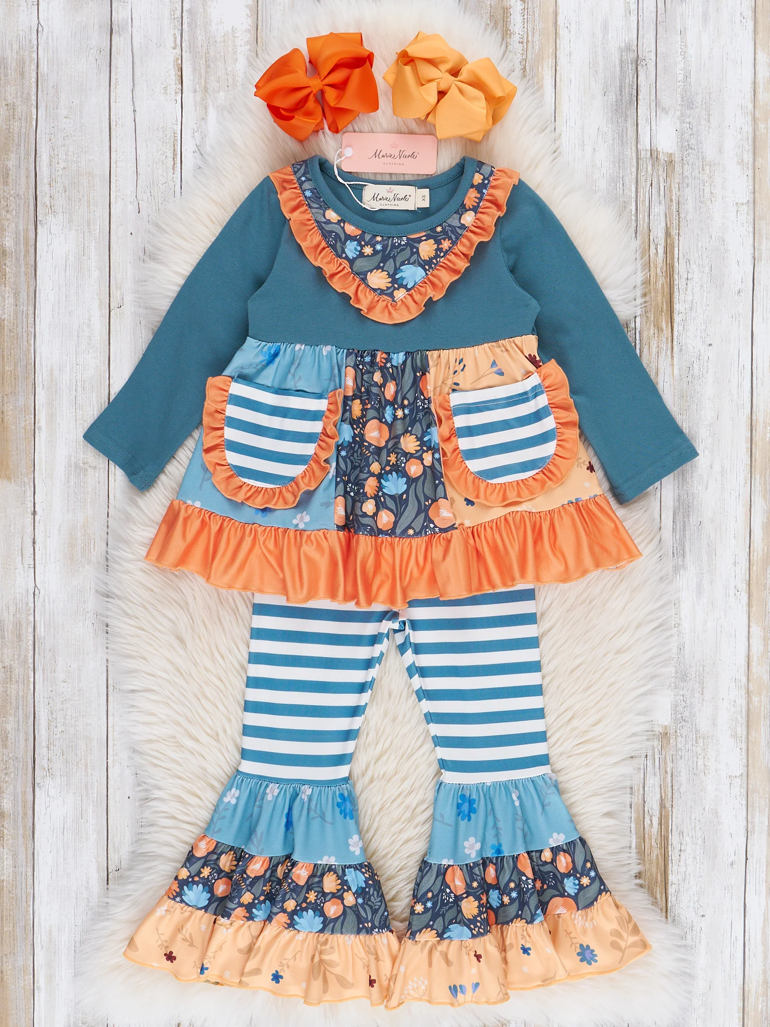 Pocket Flara Bells Outfit - Blue Grey - Image 2