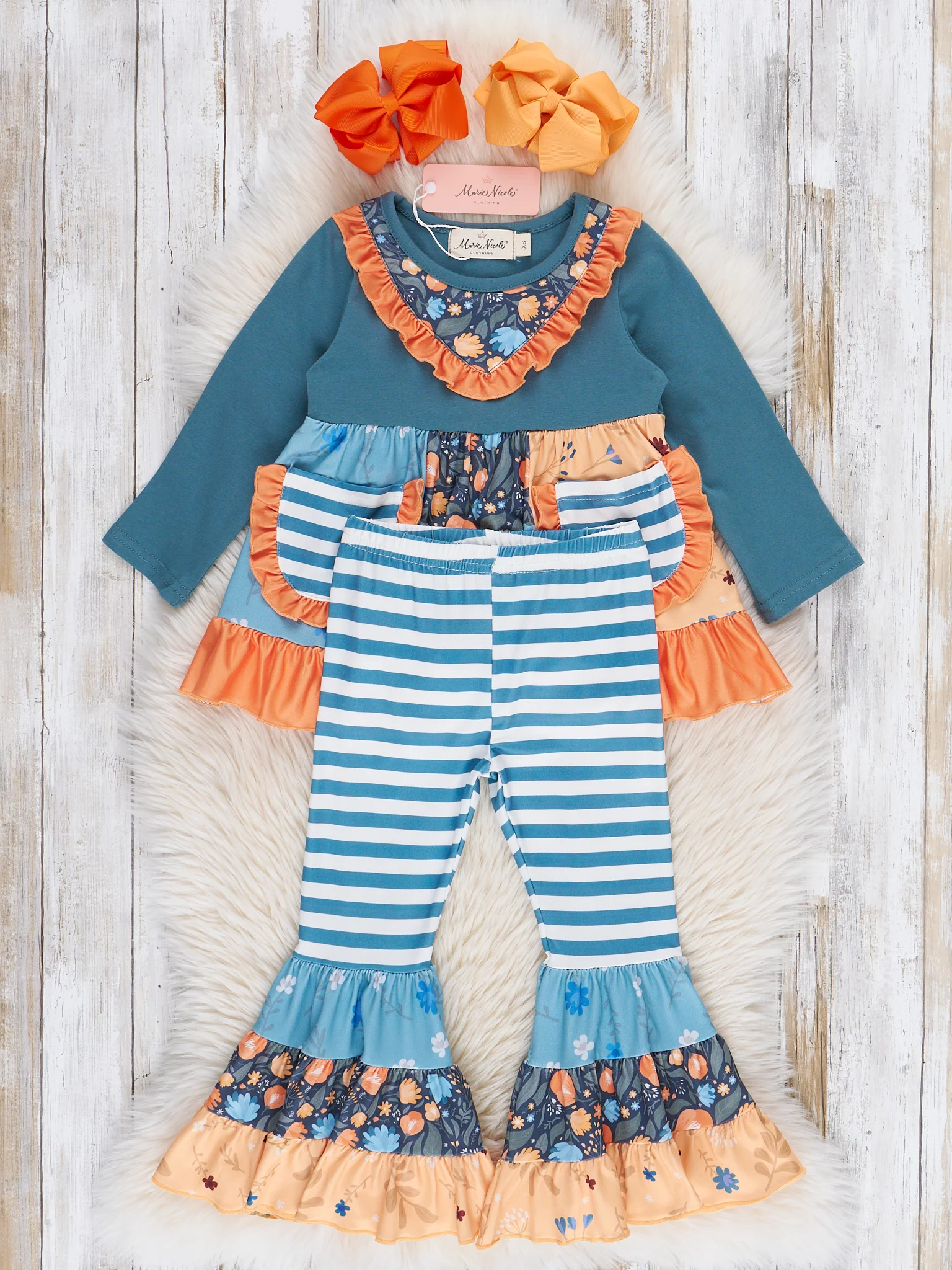 Pocket Flara Bells Outfit - Blue Grey - Image 3