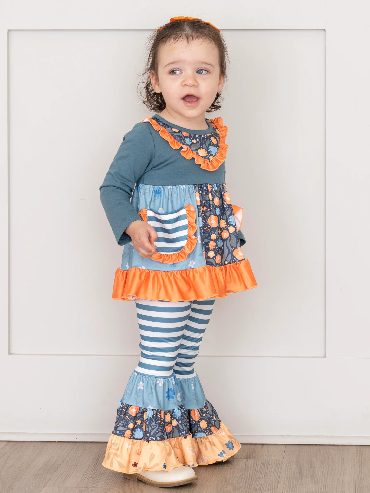 Pocket Flara Bells Outfit - Blue Grey - Image 5