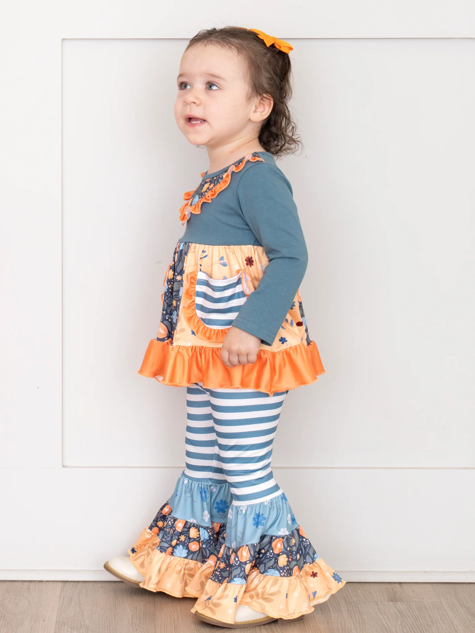 Pocket Flara Bells Outfit - Blue Grey - Image 6